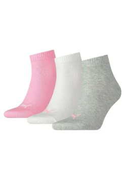 Puma Unisex3Er Pack - Quarter - Calcetines - Rosa/Kombi