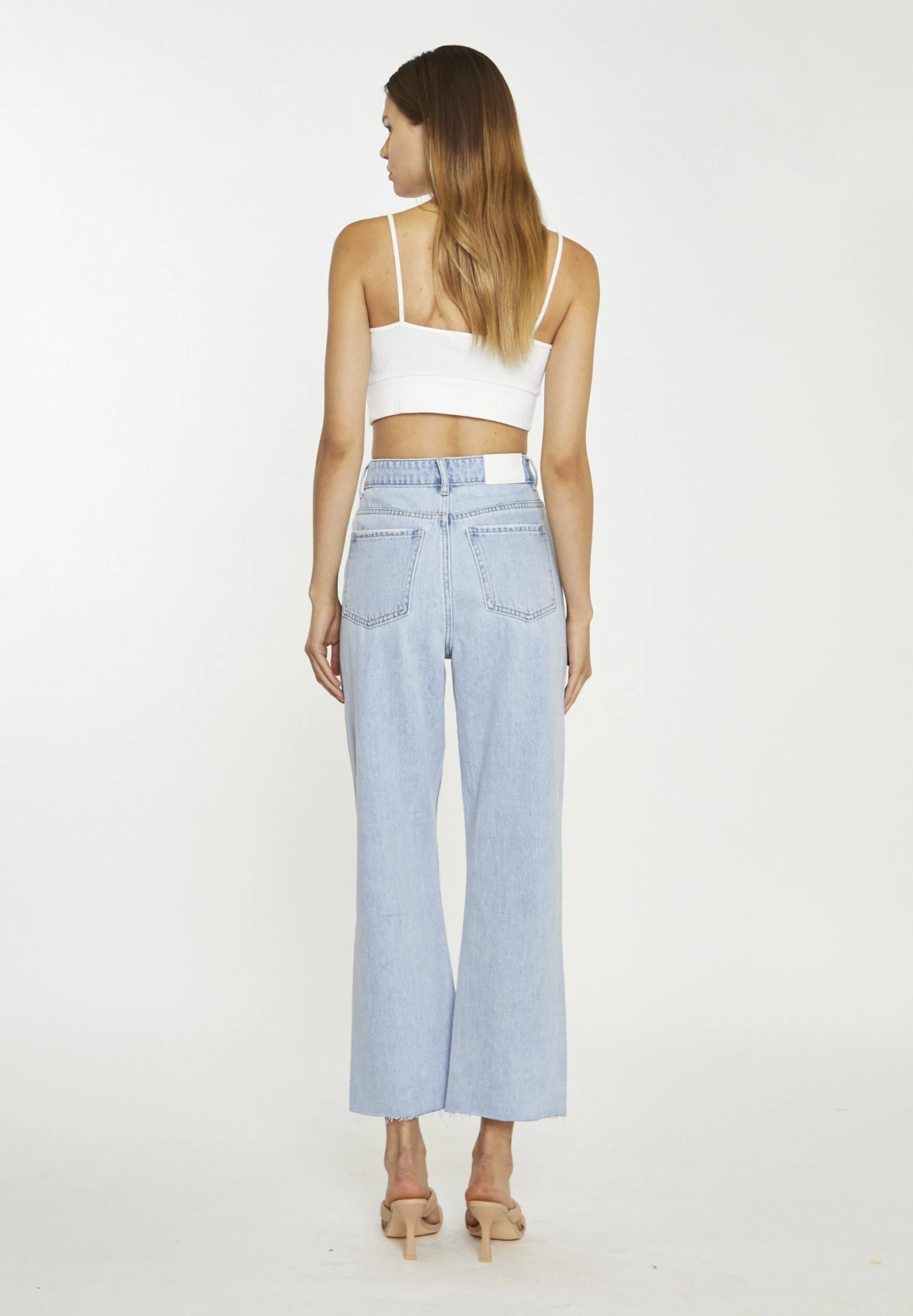 Glamorous Split Front Bleached Stonewash - Vaqueros Bootcut - Bleach Stonewash - Imagen 2