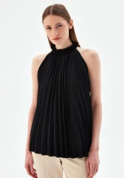 Halter Neck Pleated - Blusa - Black