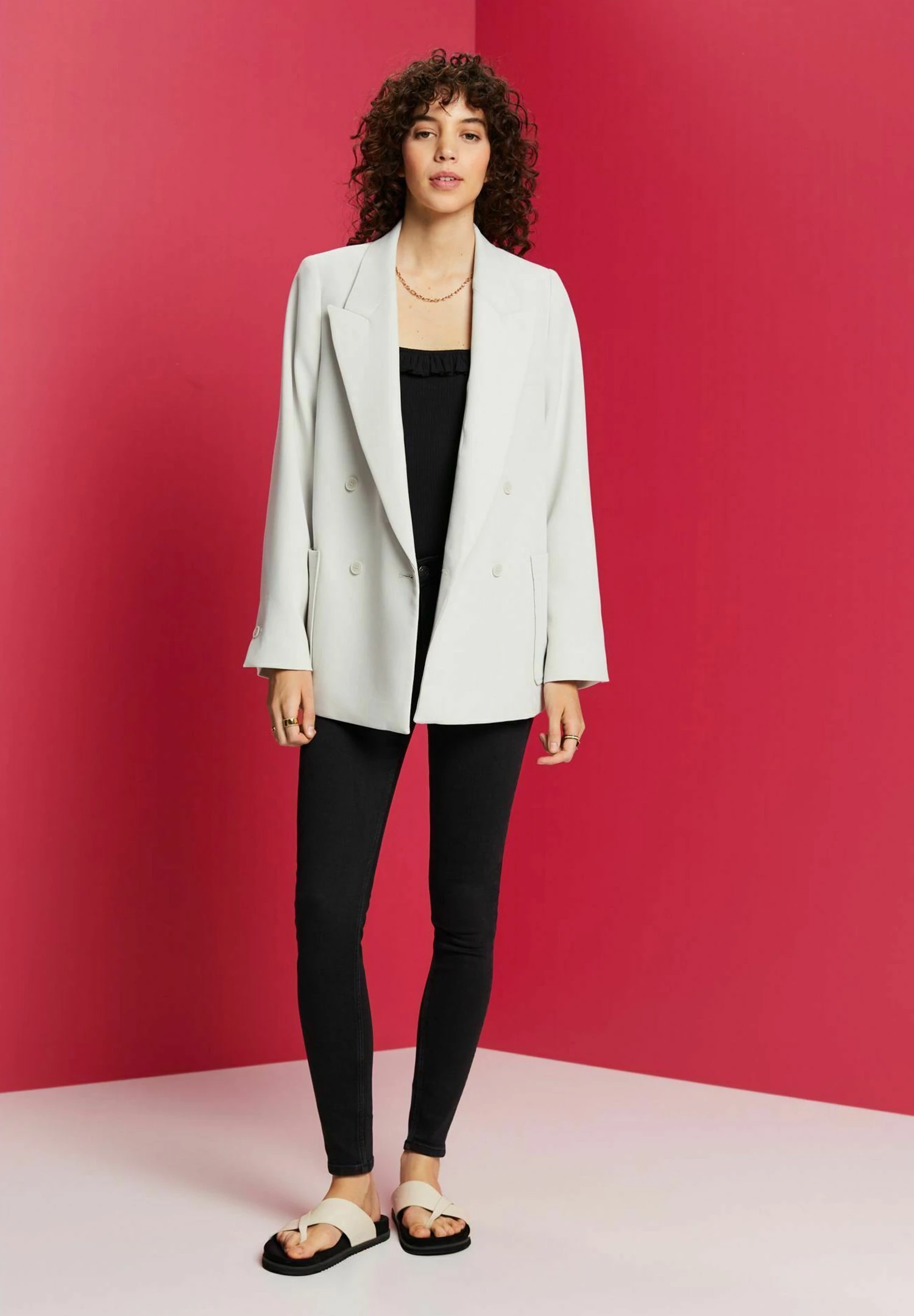 ESPRIT Vaqueros Pitillo - Black Dark Washed - Imagen 3