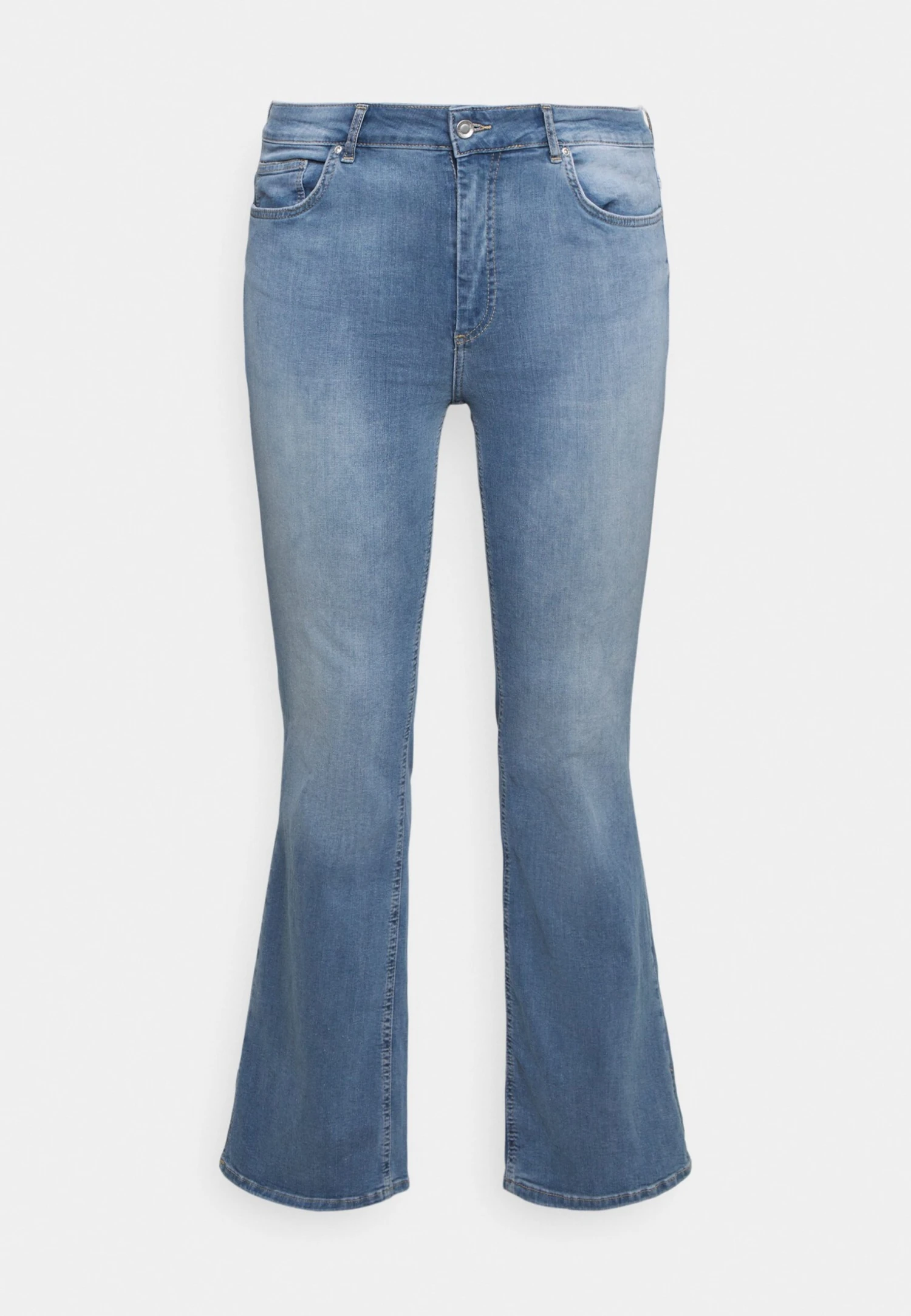 ONLY CARMAKOMA Carwilly Slit- Vaqueros A Campana - Special Blue Grey Denim - Imagen 4
