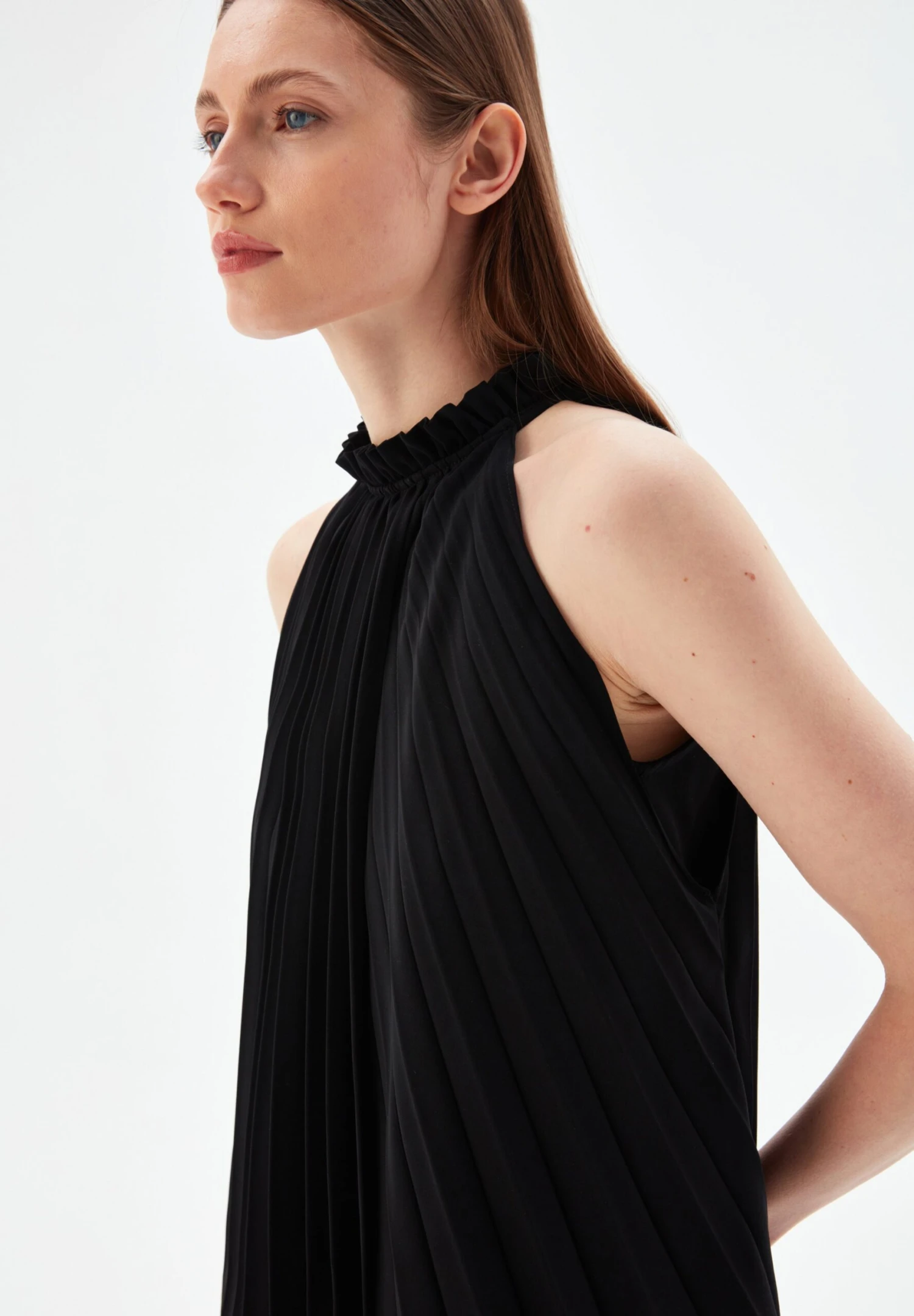 Halter Neck Pleated - Blusa - Black - Imagen 4