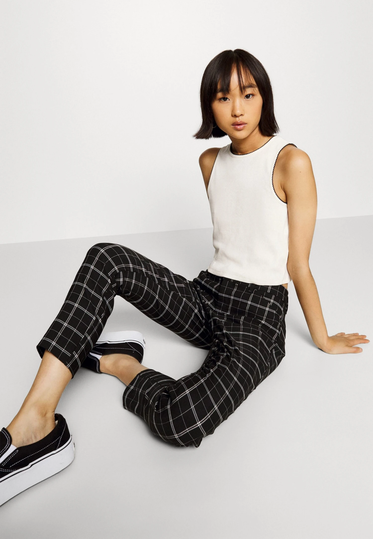 Skinny Ankle Bistretch Plaid - Pantalones - Black Plaid - Imagen 4