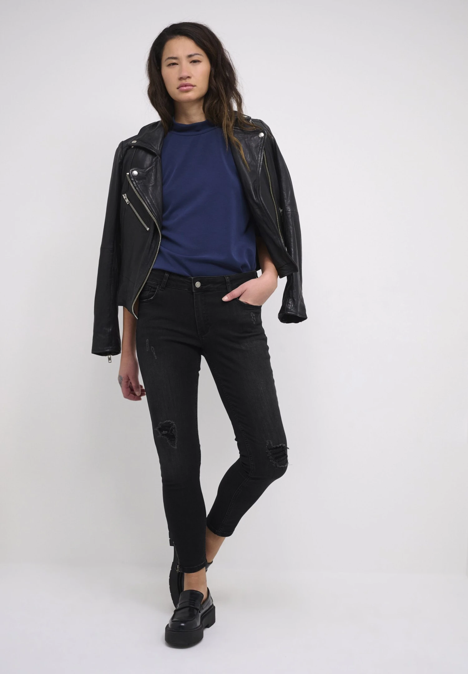 Vaqueros Slim Fit - Black Damage Wash - Imagen 2