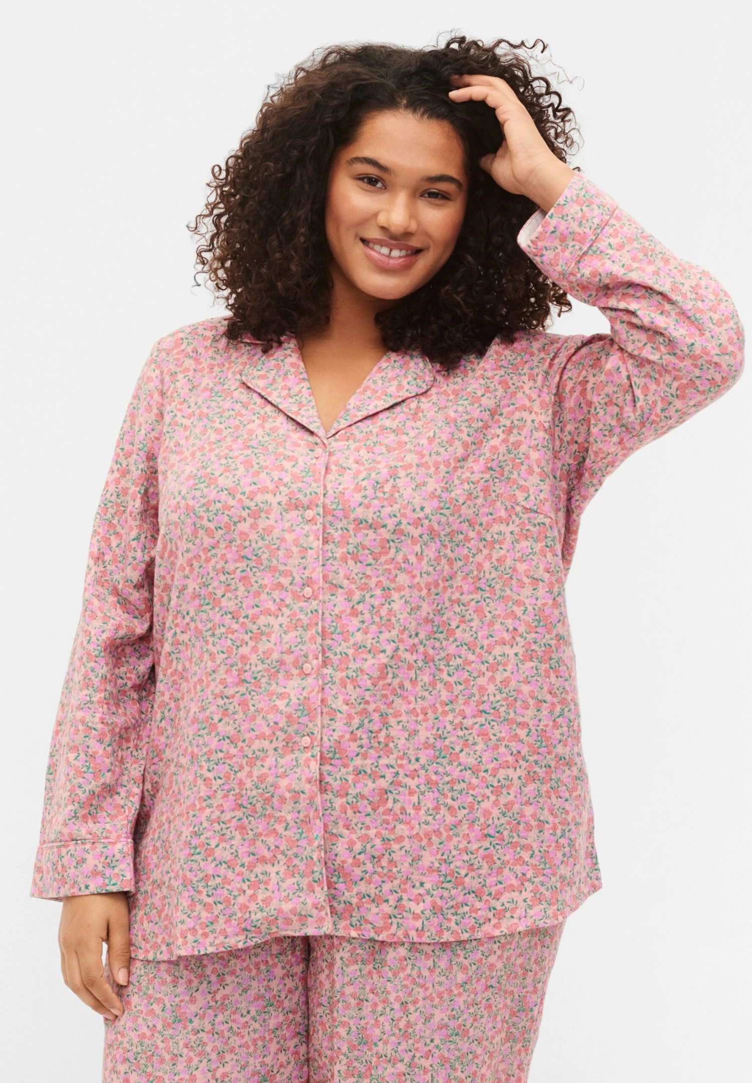 Zizzi Mit Blumenmuster - Camiseta De Pijama - Powder Pink