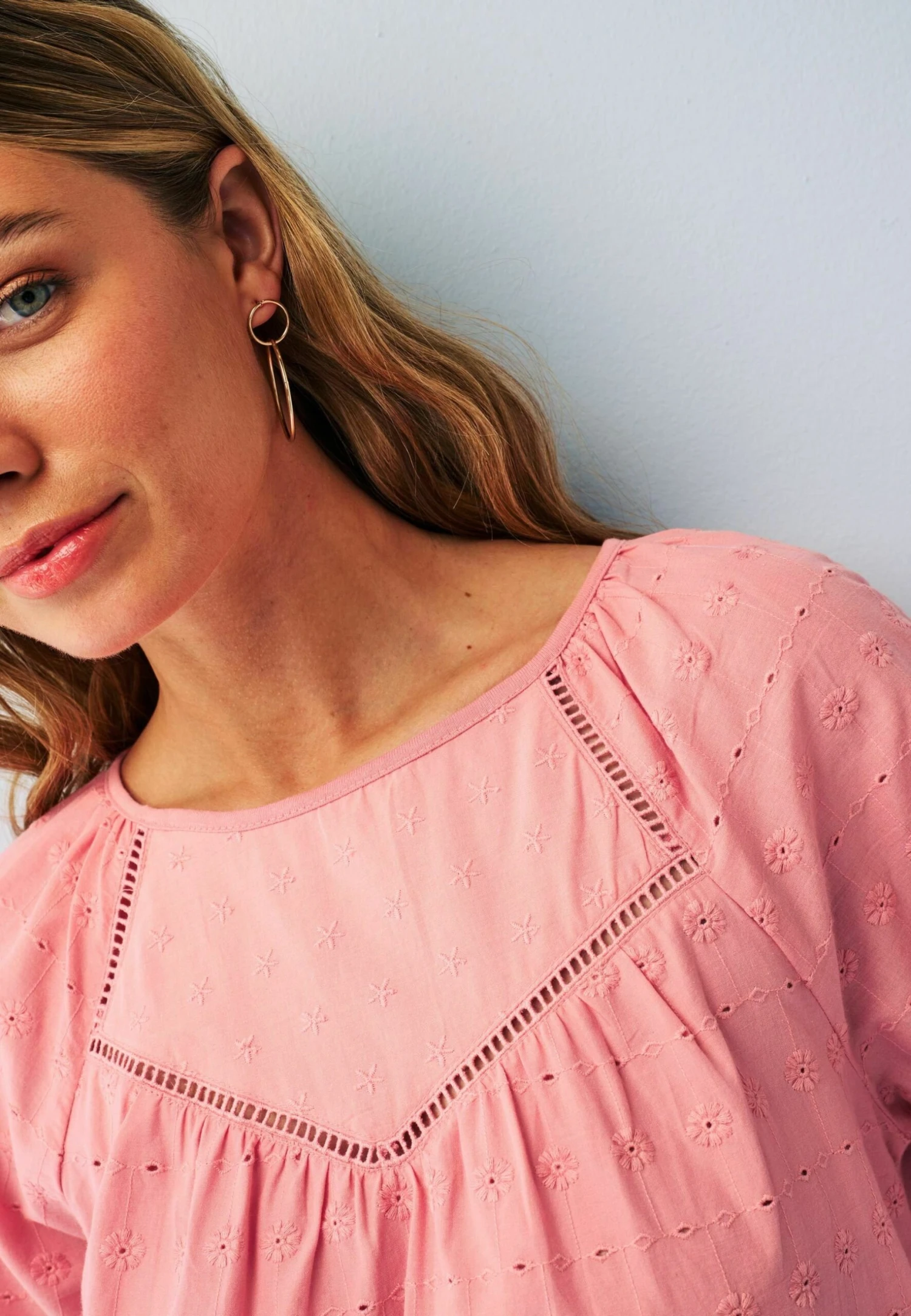 Next Short Sleeve Broderie Petite - Blusa - Blush Pink - Imagen 3