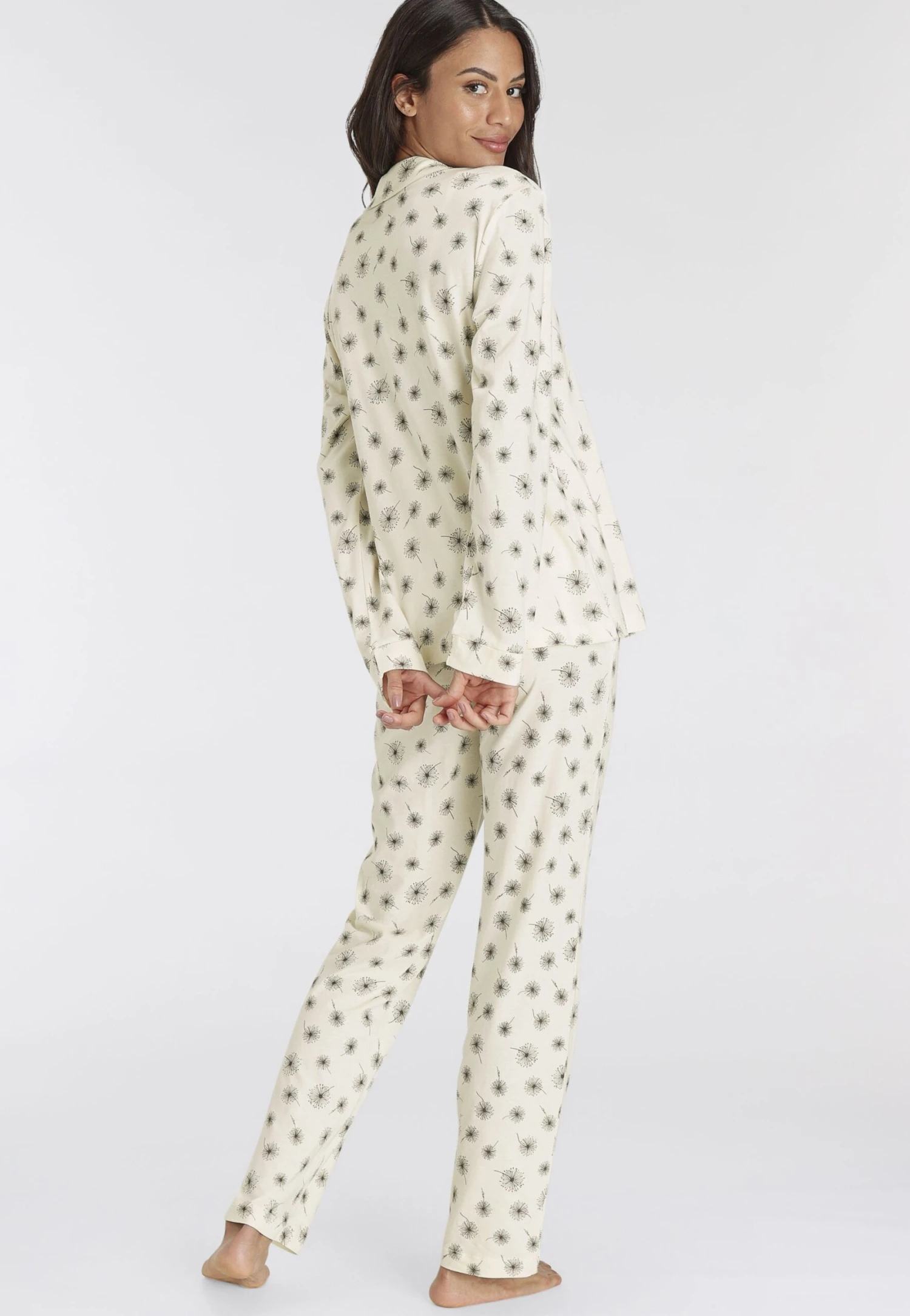 S.Oliver Pijama - Ecru Gemustert - Imagen 3