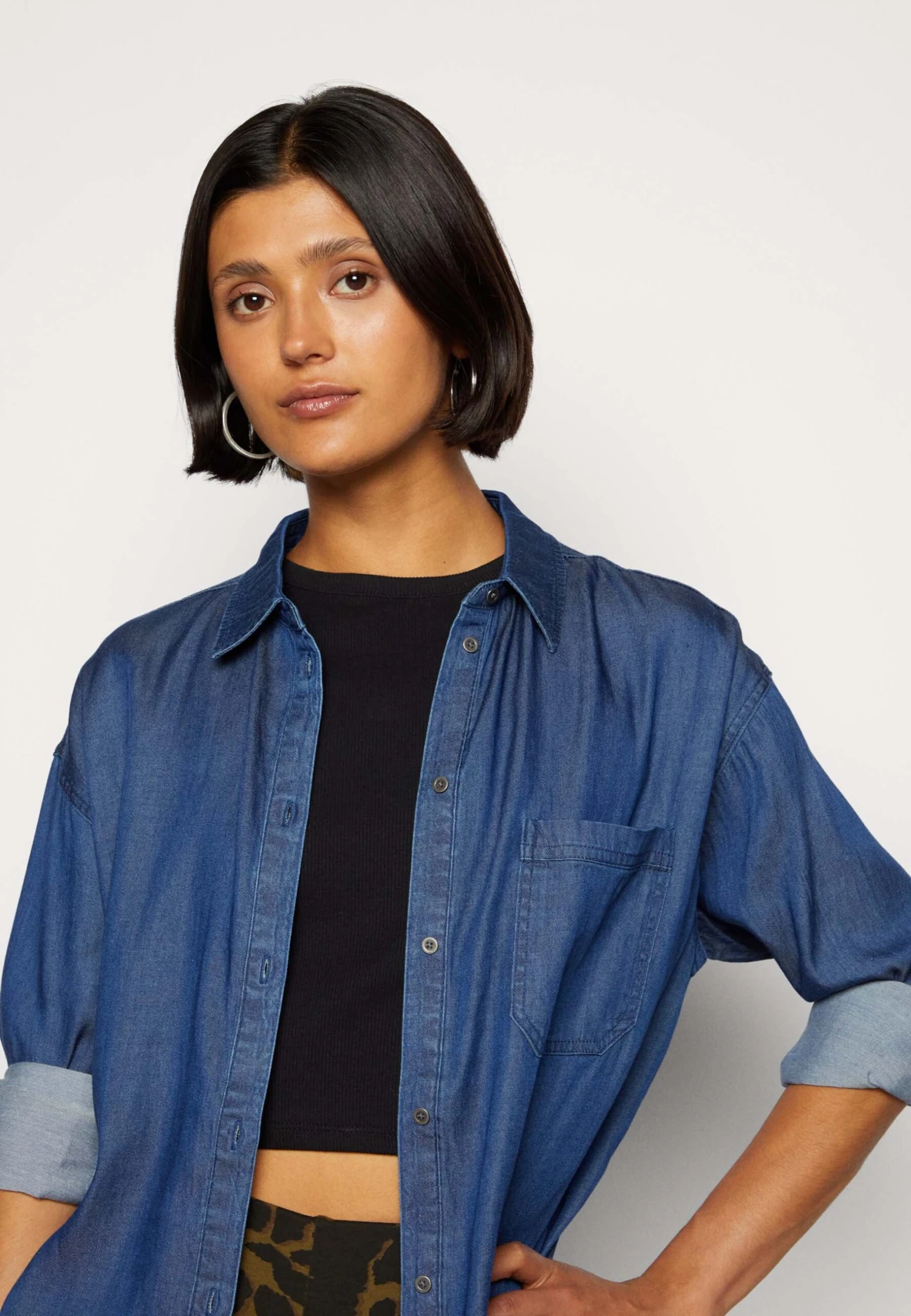 Vila Vibista L/S /Su - Noos - Camisa - Dark Blue Denim - Imagen 4