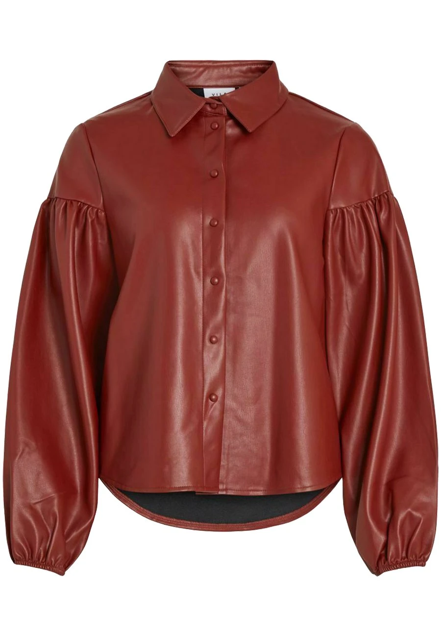 Vila Hemd Beschichtetes - Camisa - Fired Brick - Imagen 5