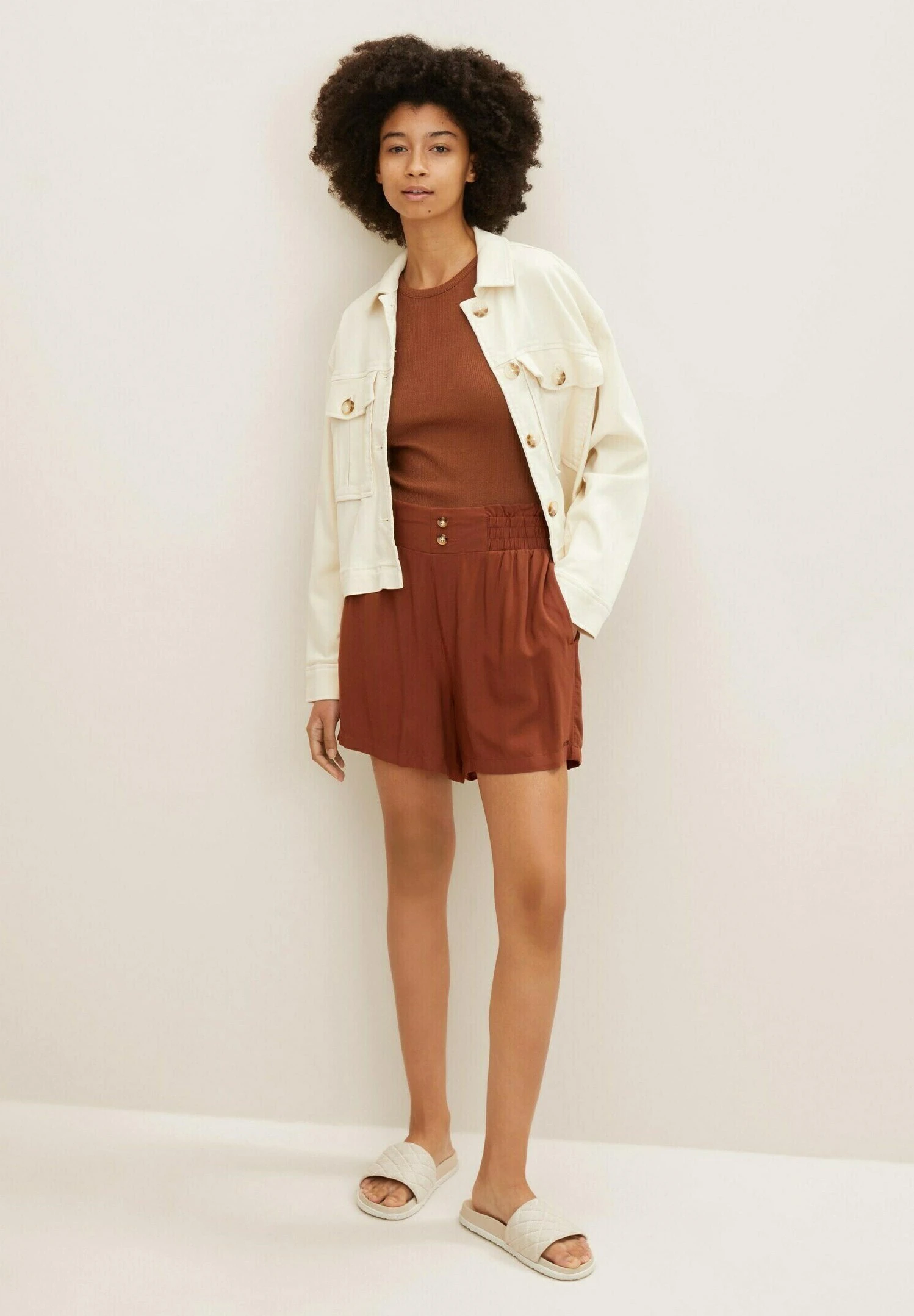 TOM TAILOR Denim Shorts - Nut Brown