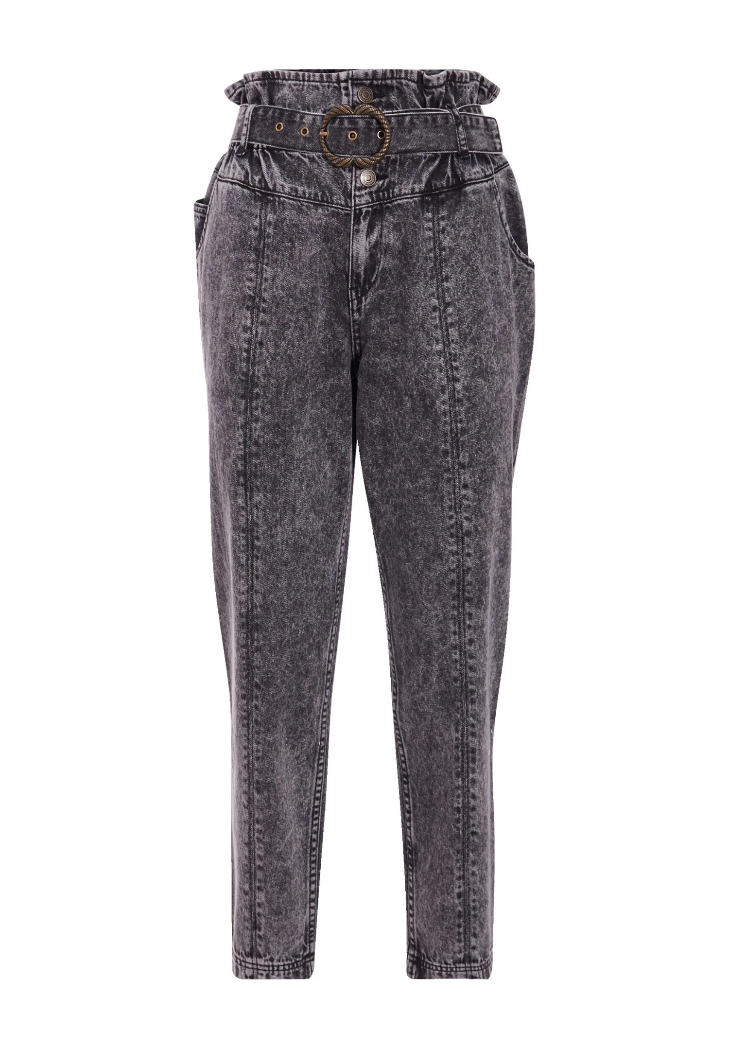 Slouchy Mit Gürtel - Vaqueros Boyfriend - Denim Snow Noir - Imagen 5