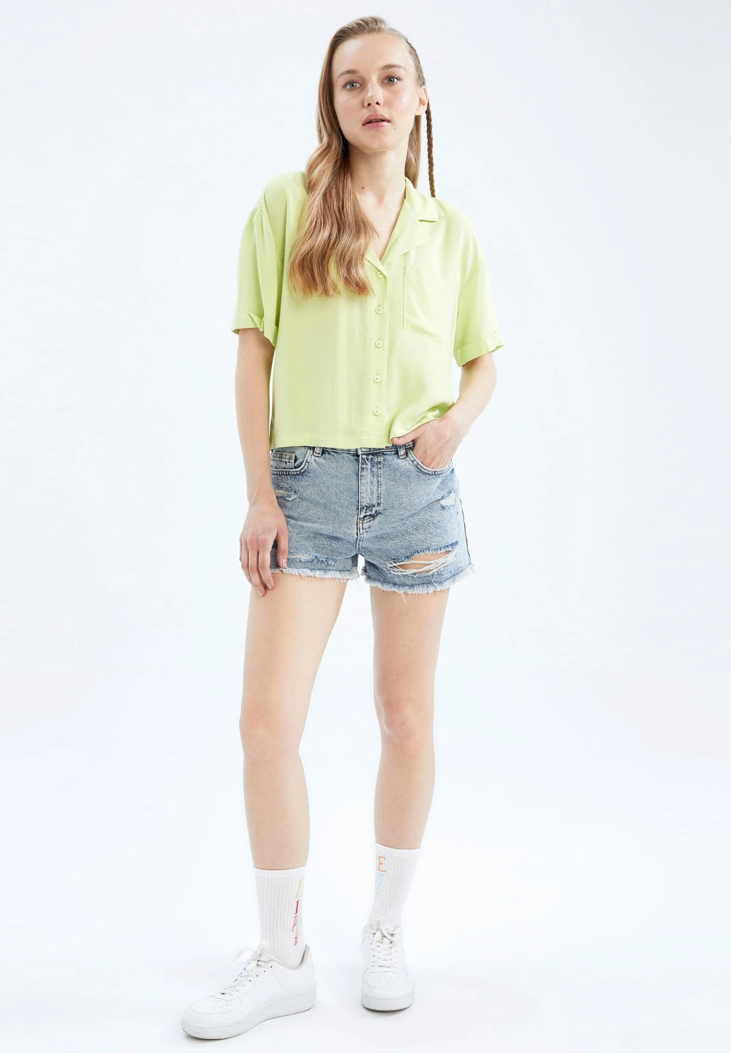 DeFacto Relax Fit - Camisa - Green - Imagen 2