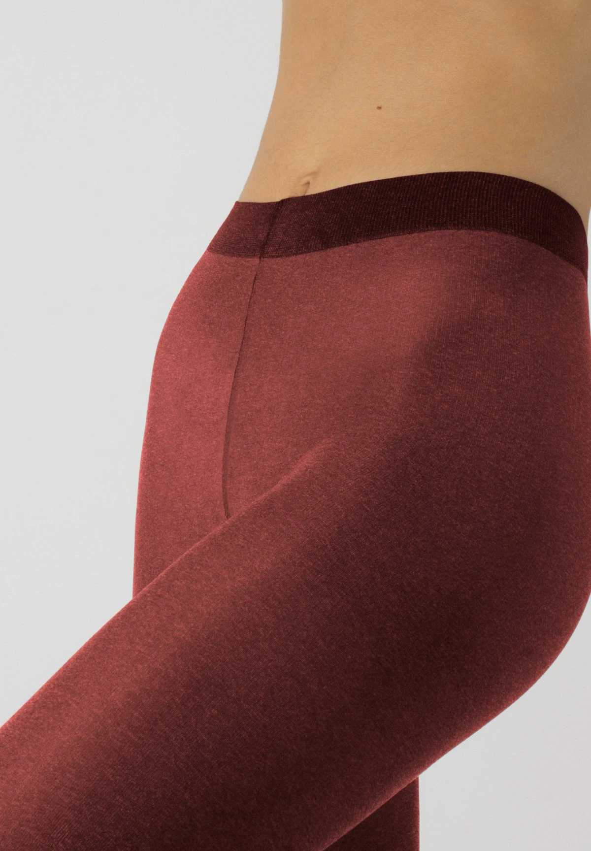 Melange With Back White Seam - Medias - Bordeaux - Imagen 3