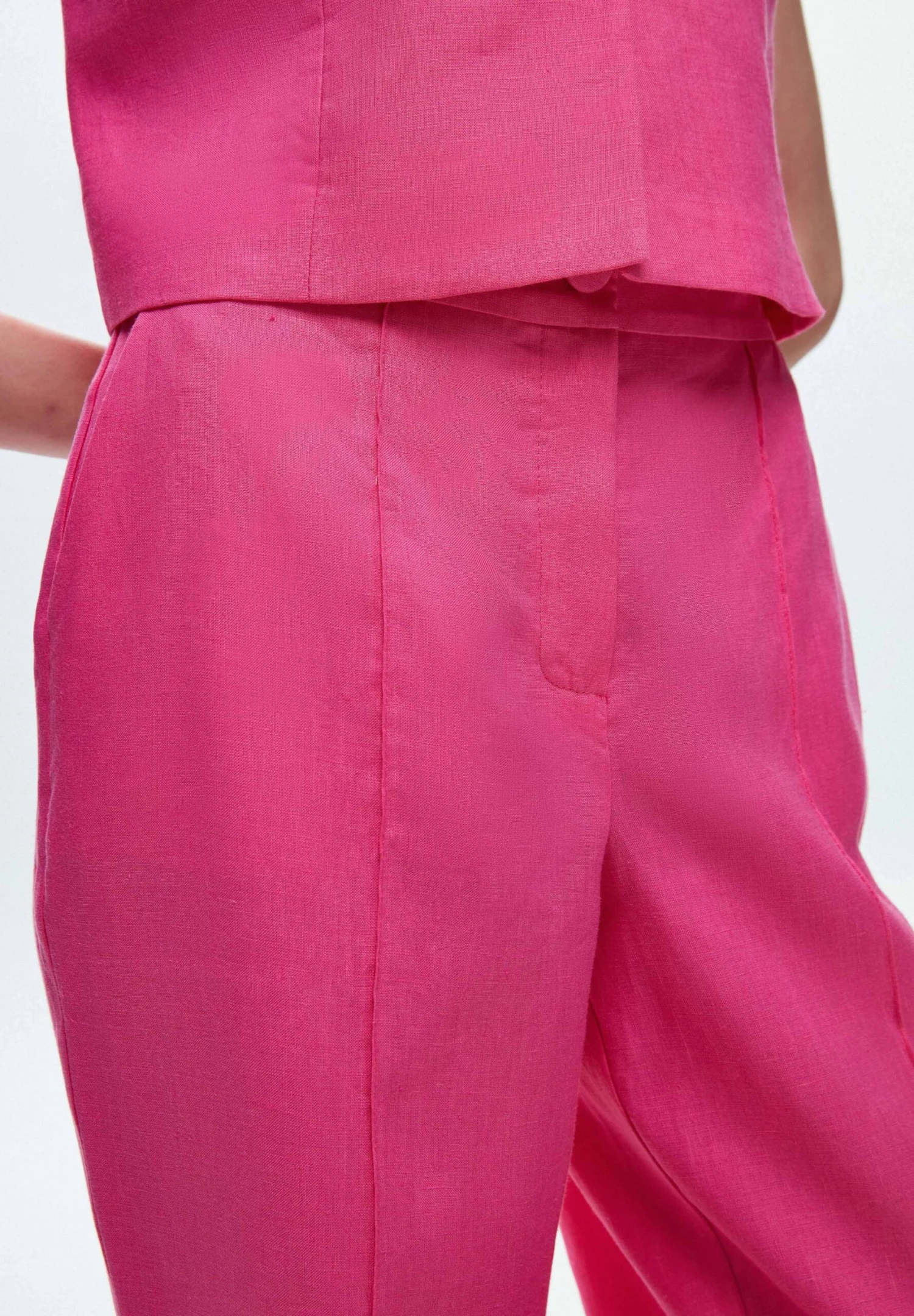 High Waist Wide Leg - Pantalones - Fuschia - Imagen 4