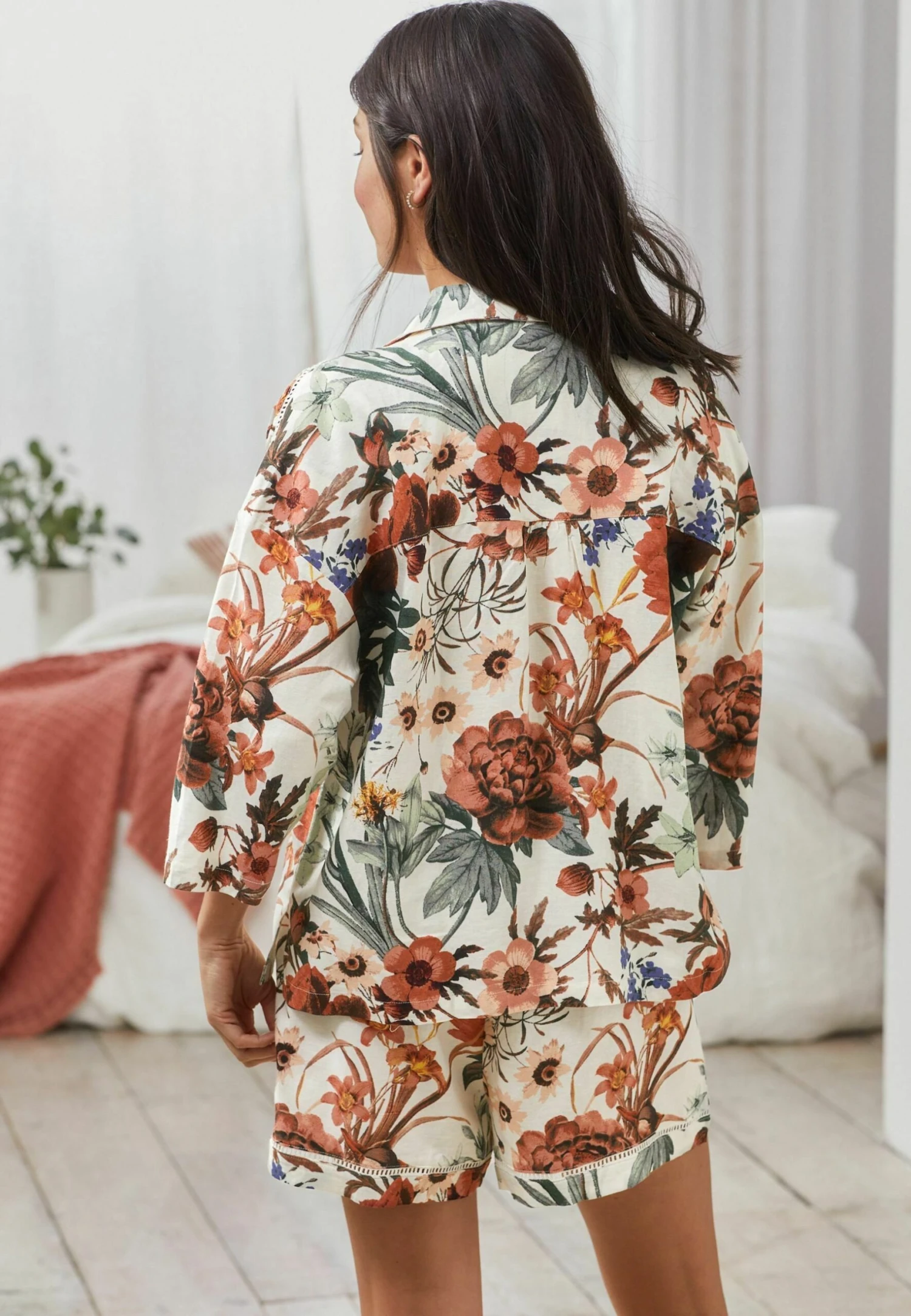 Next Blend Button Through Set - Pijama - Cream Floral - Imagen 2