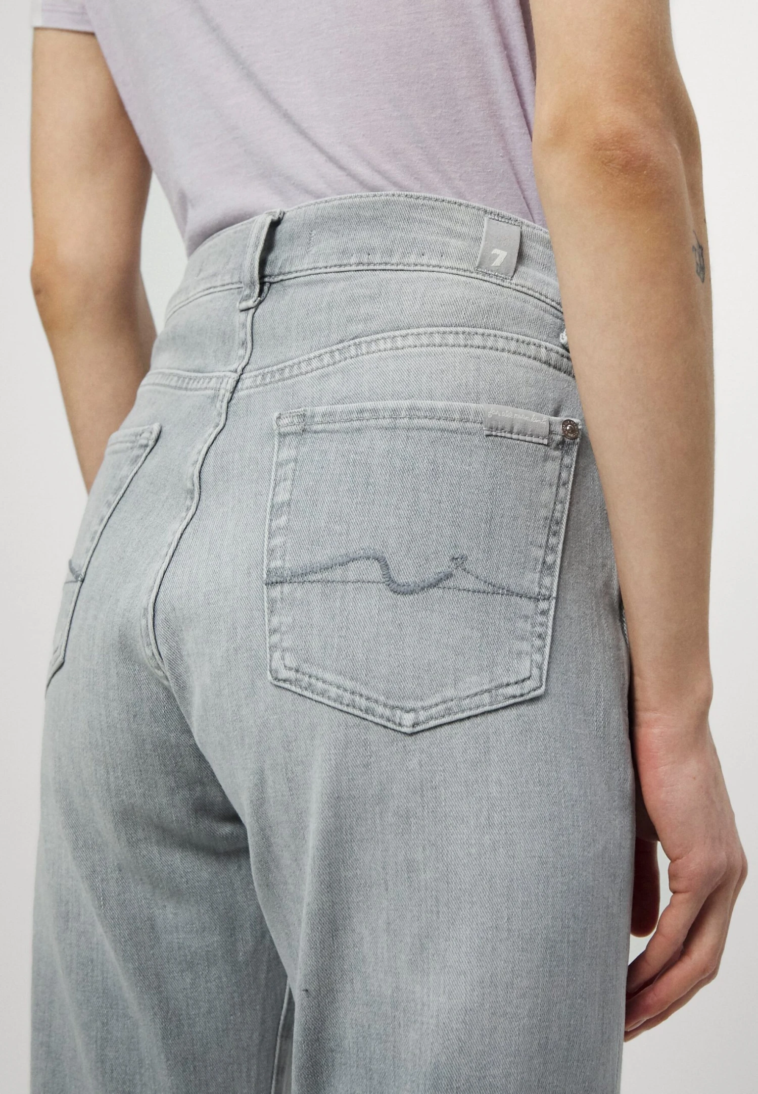 7 For All Mankind Josefina Anchor - Vaqueros Bootcut - Grey - Imagen 6