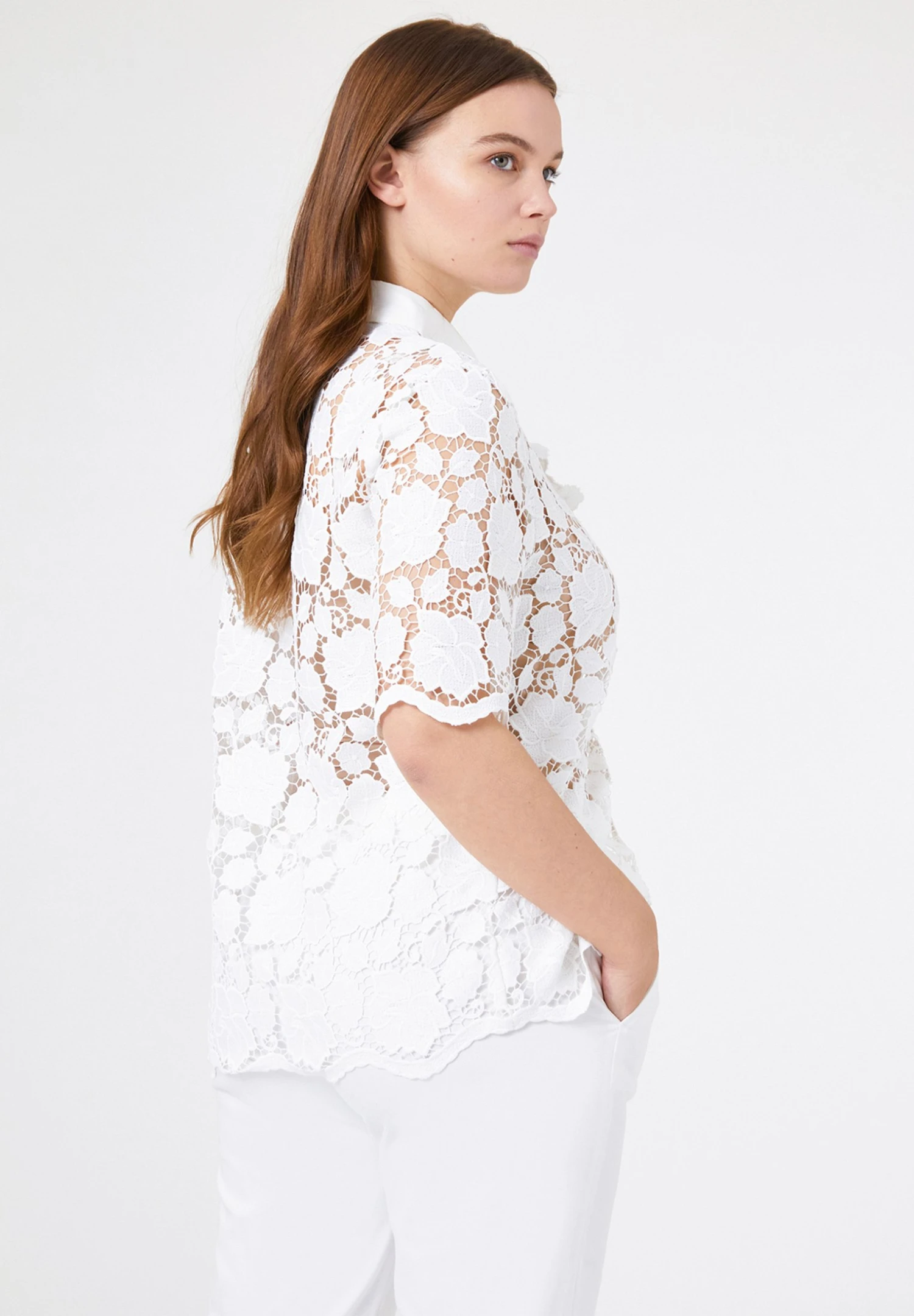 ELENA MIRO Makrame - Camisa - Bianco - Imagen 3