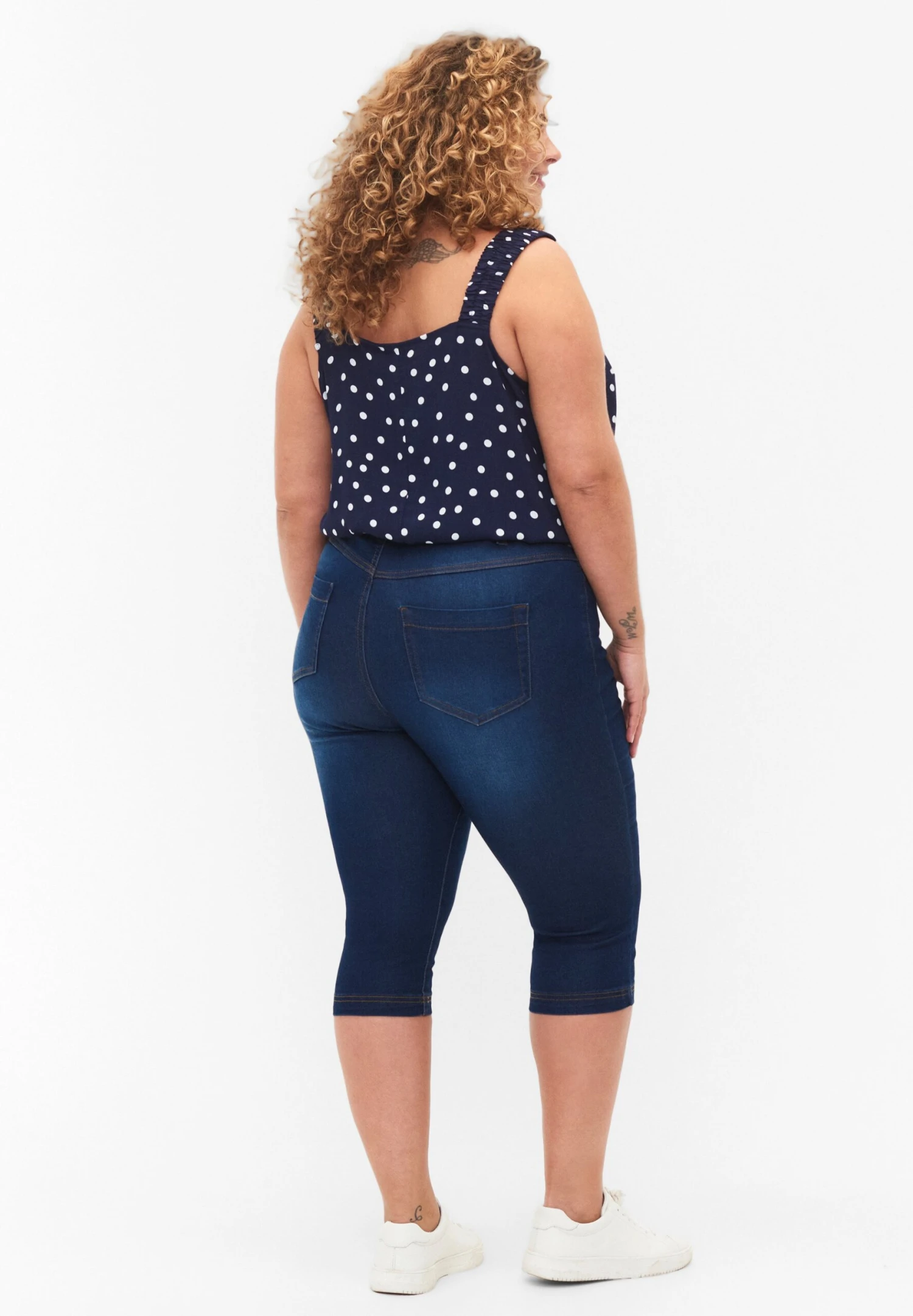 Zizzi High Waisted Amy CapriWith Super - Shorts Vaqueros - Blue Denim - Imagen 3