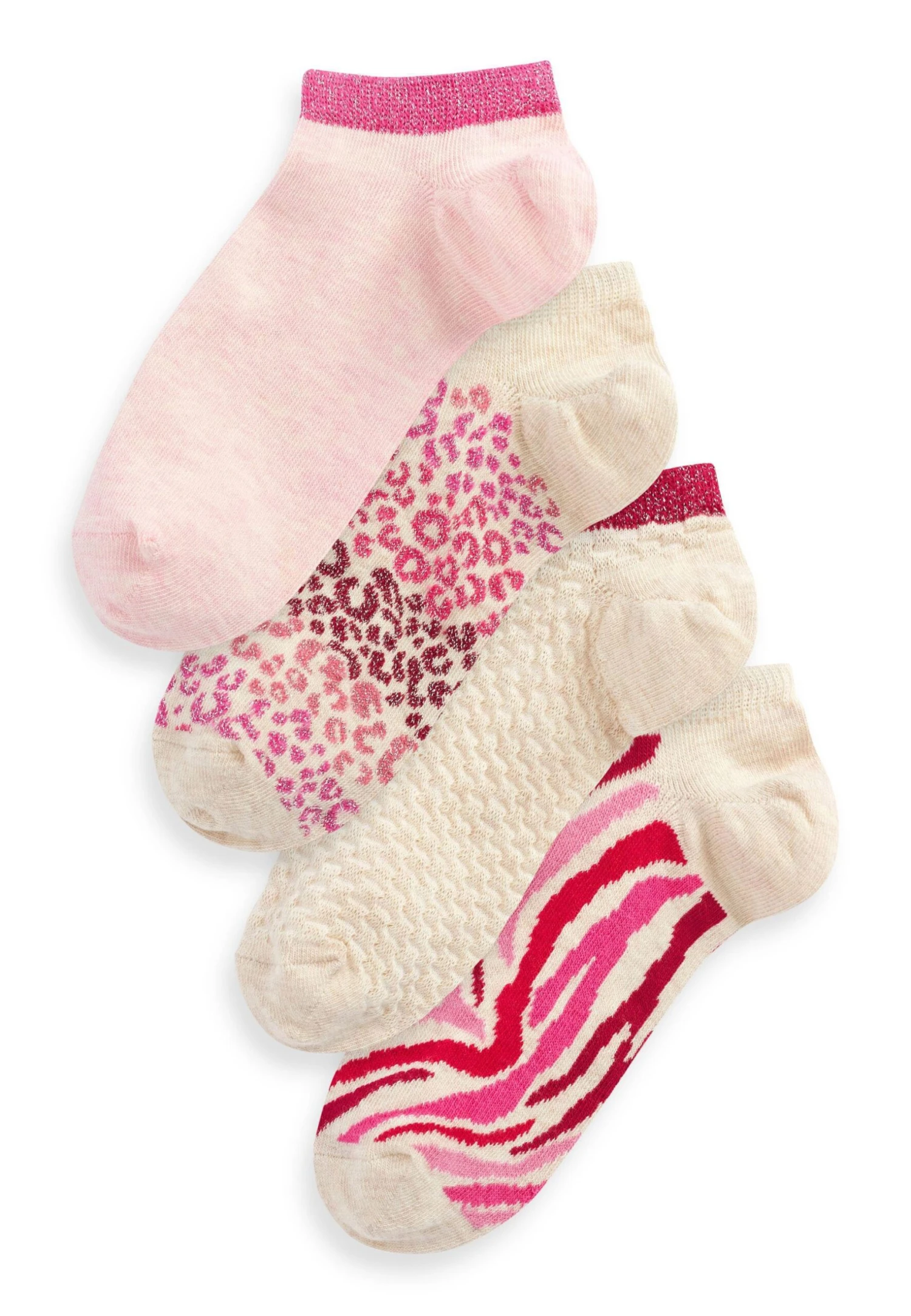 Next Animal Texture 4 Pack Standard - Calcetines - Pink