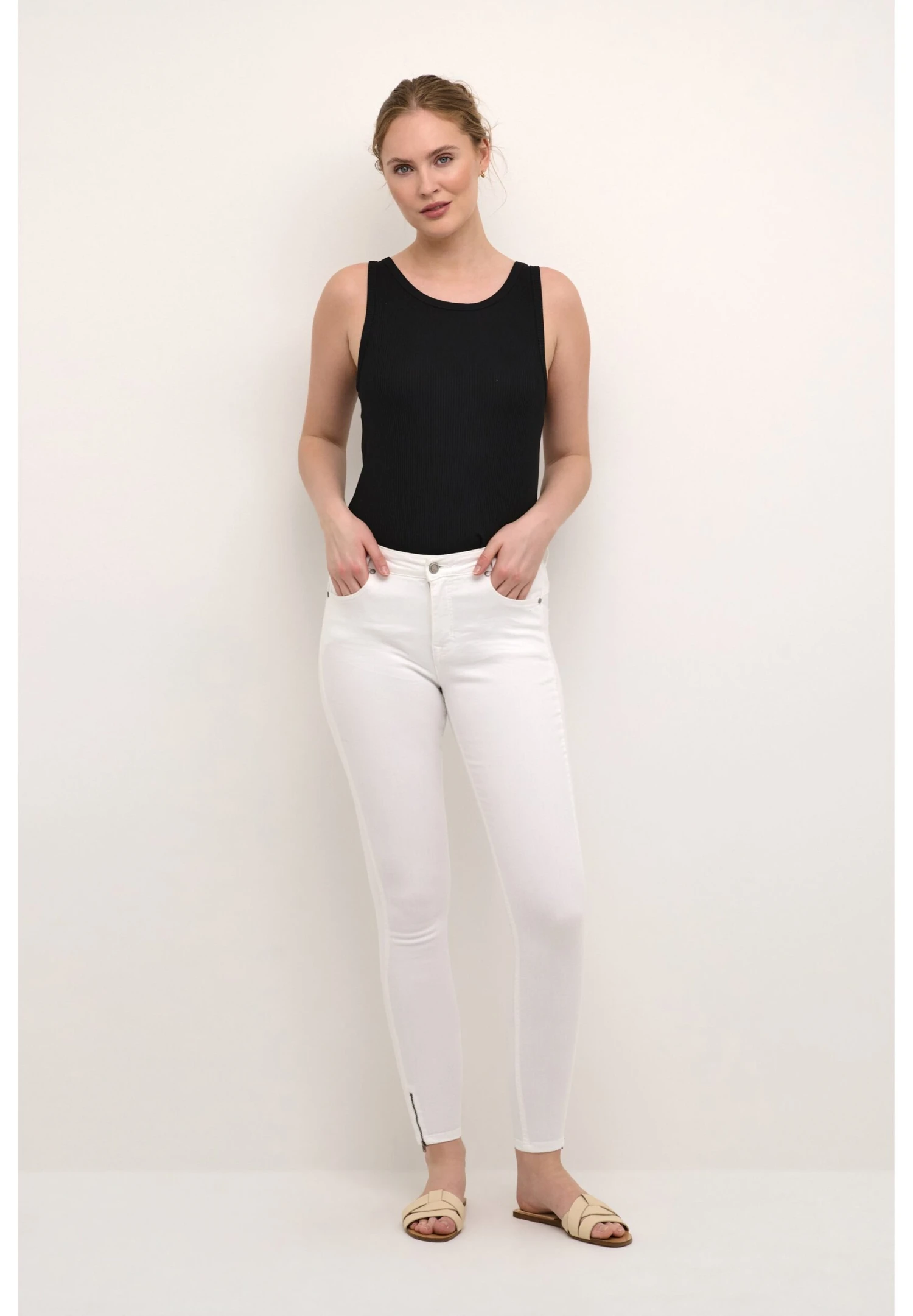 Celinazip High - Vaqueros Slim Fit - White Wash - Imagen 2