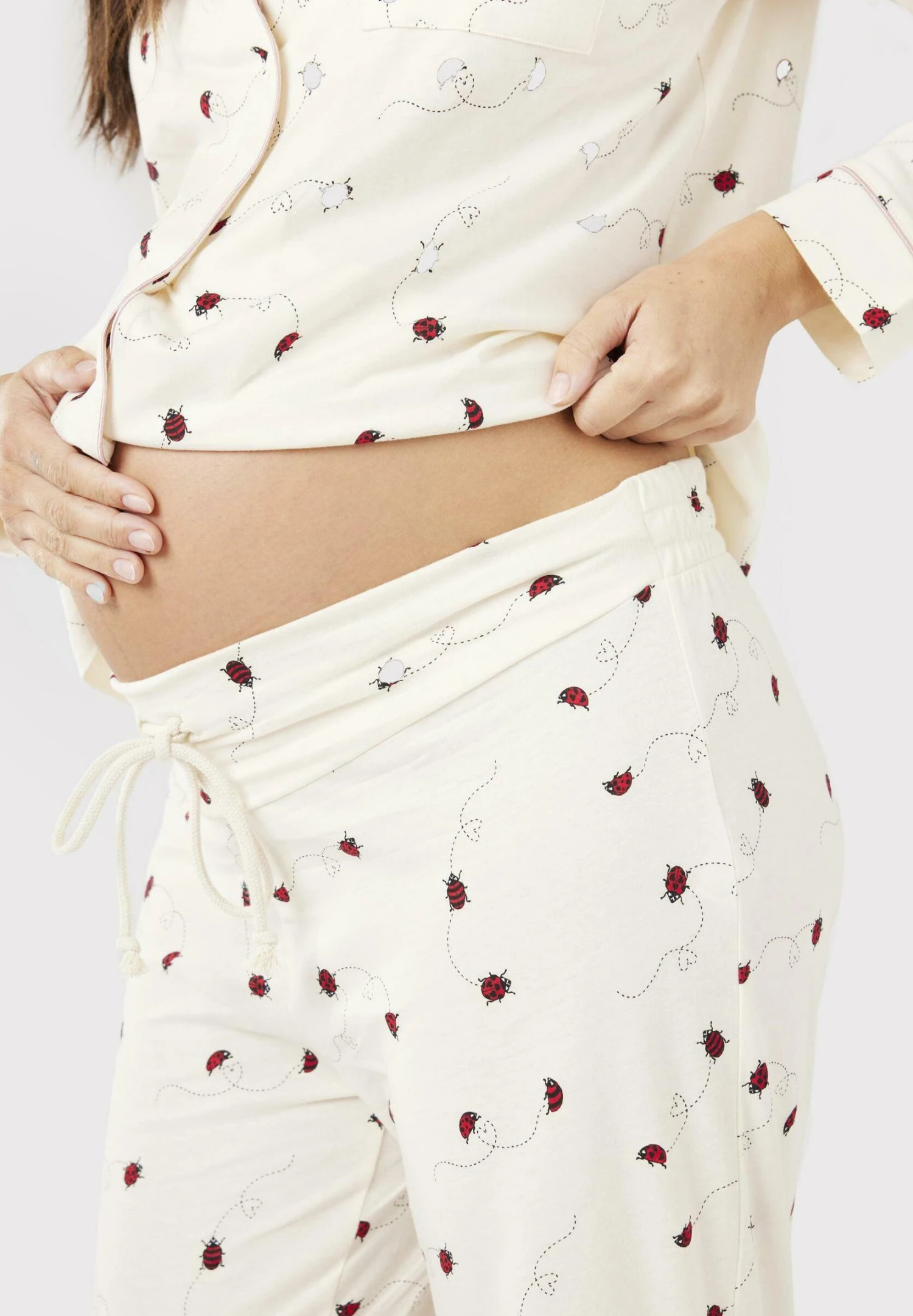 Cream Ladybird HeartButton Up Long - Pijama - Off White - Imagen 6