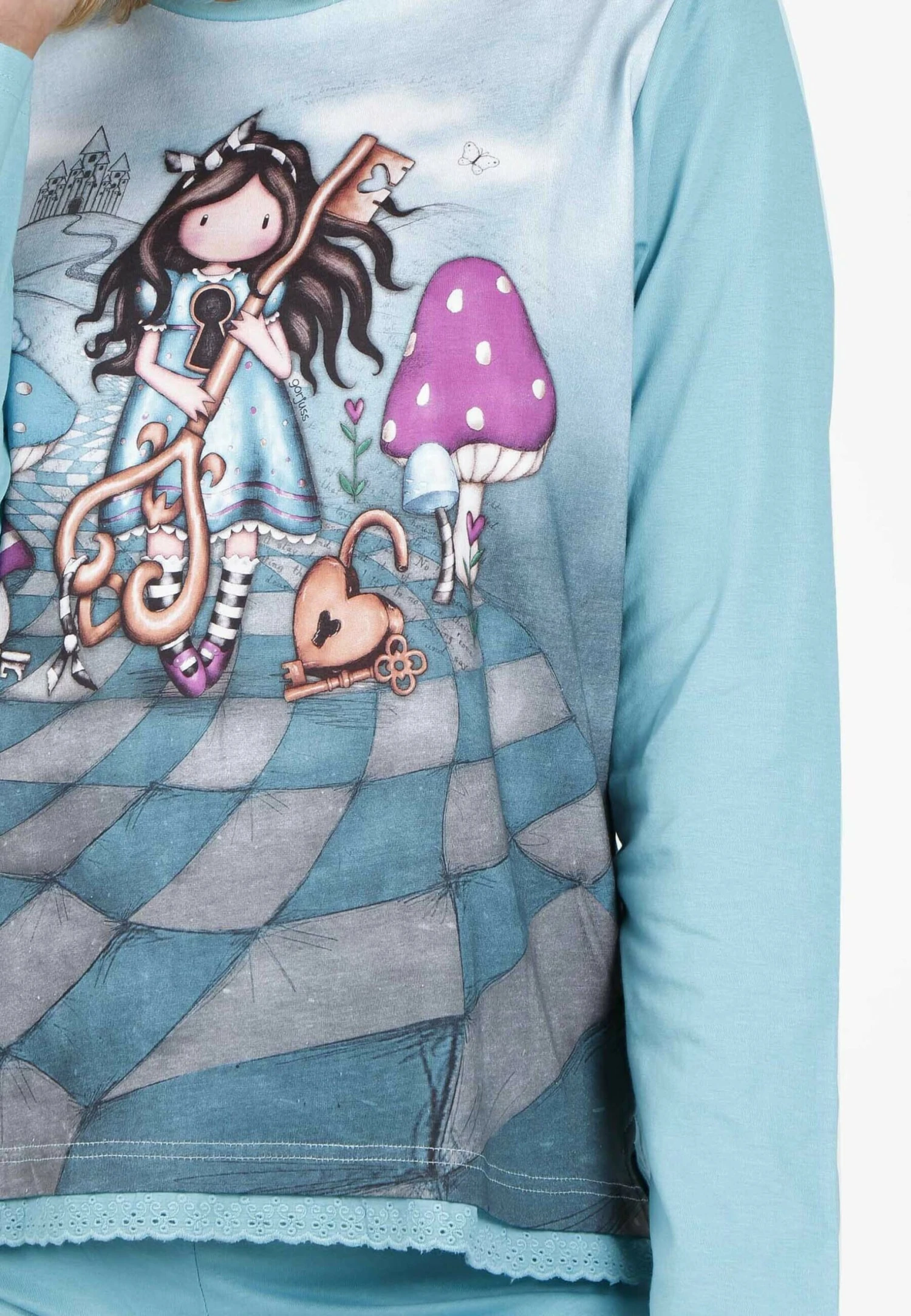 Manga Larga Curiosity - Pijama - Turquesa - Imagen 3