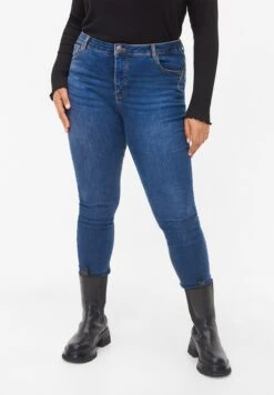 Zizzi Amy Mit Hoher Taille - Vaqueros Slim Fit - Blue Denim