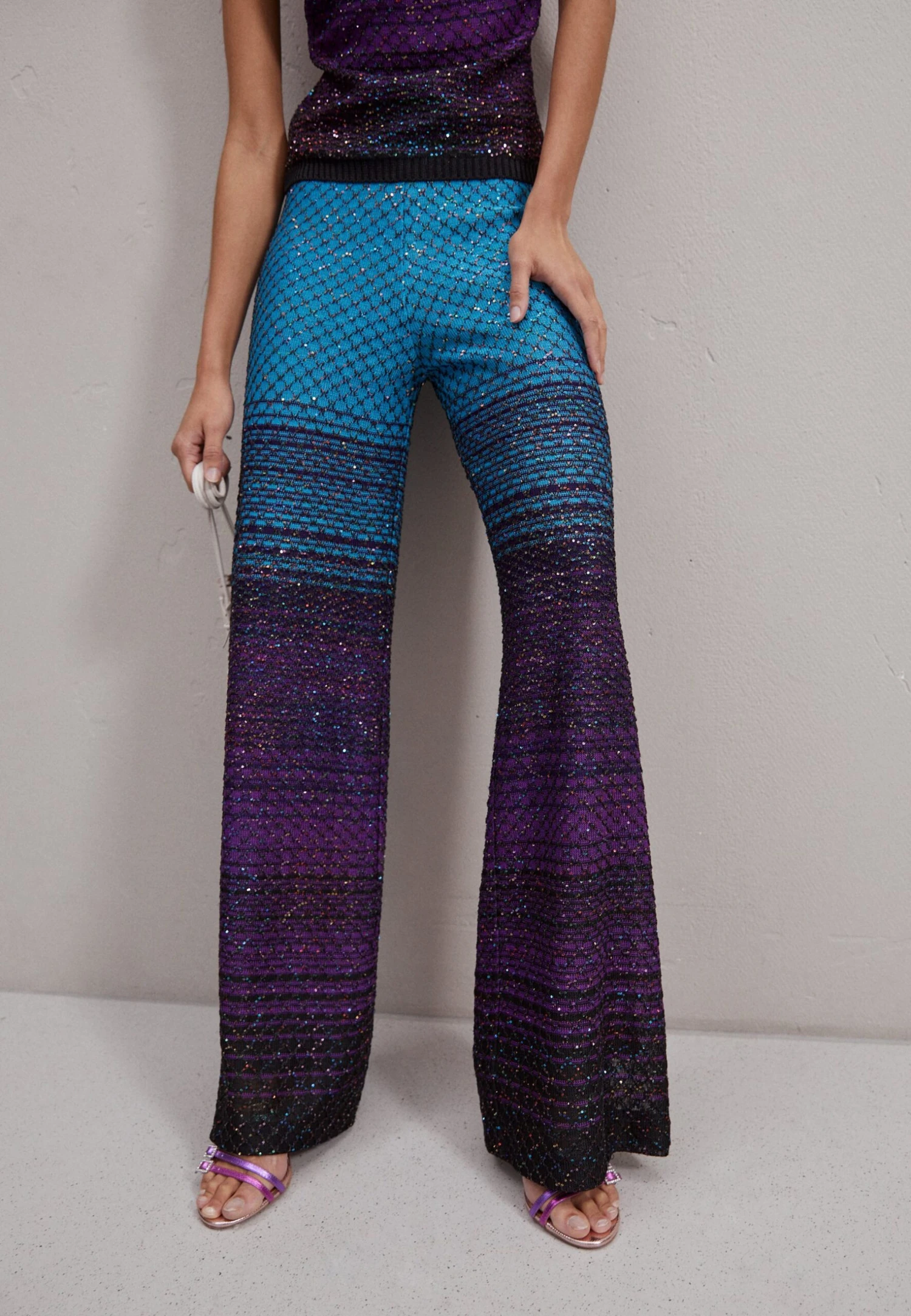 Missoni Trousers - Pantalones - Turquoise/Violet/Black