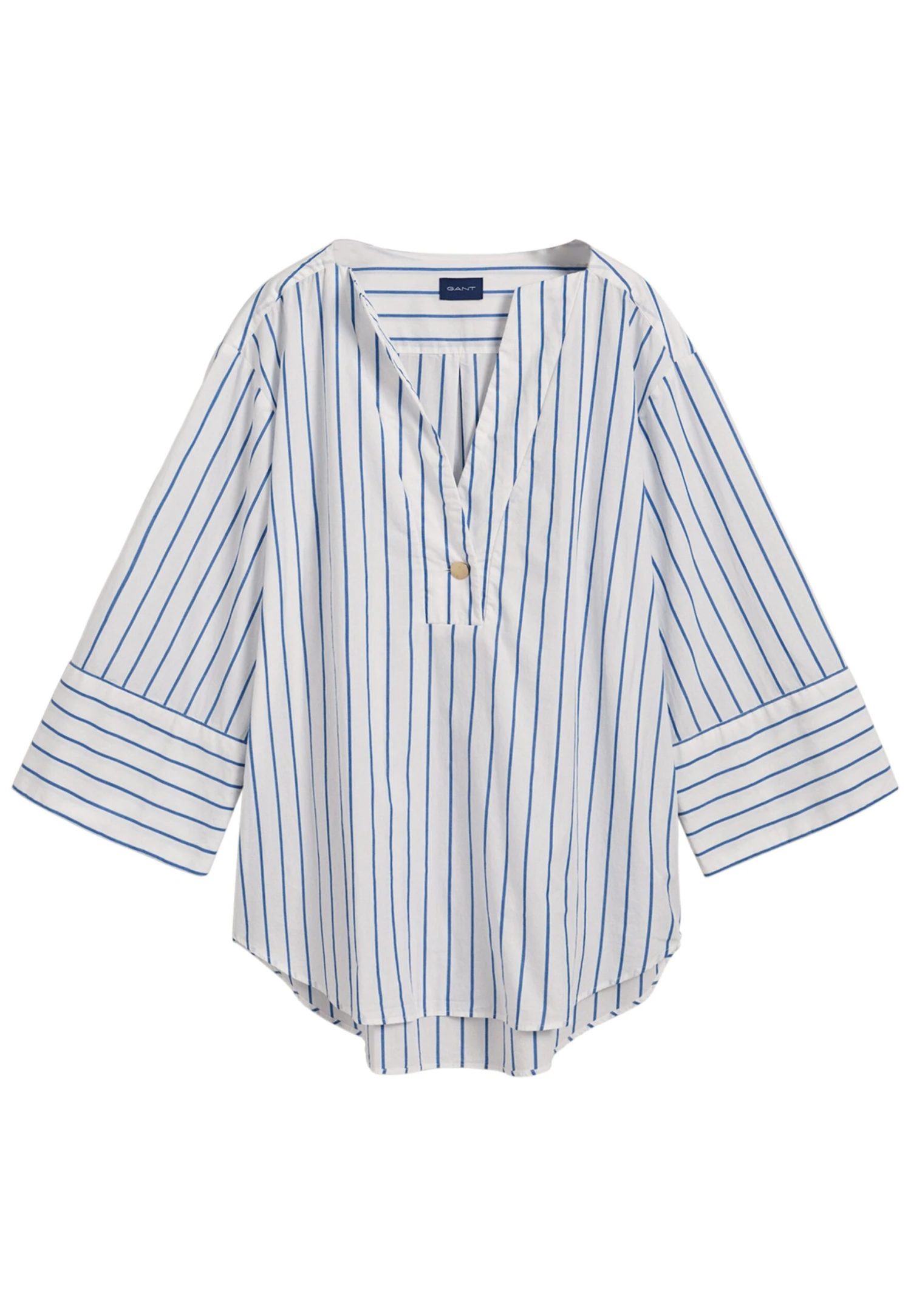 Gant Popover Striped - Blusa - White - Imagen 3