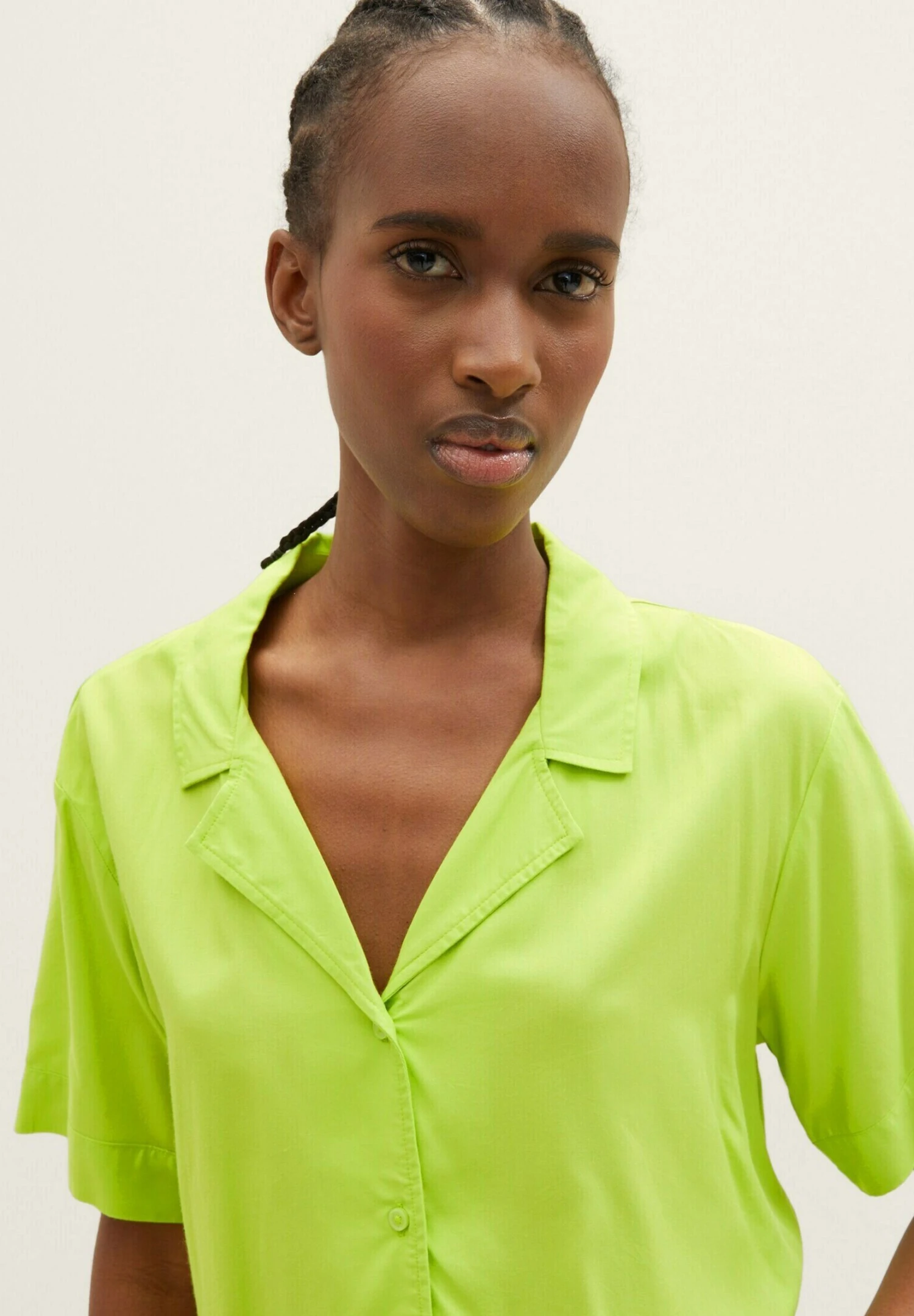 TOM TAILOR Denim Relaxed Resort - Camisa - Neon Lime - Imagen 4