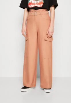 Paper Bag Trousers - Pantalones Cargo - Coral