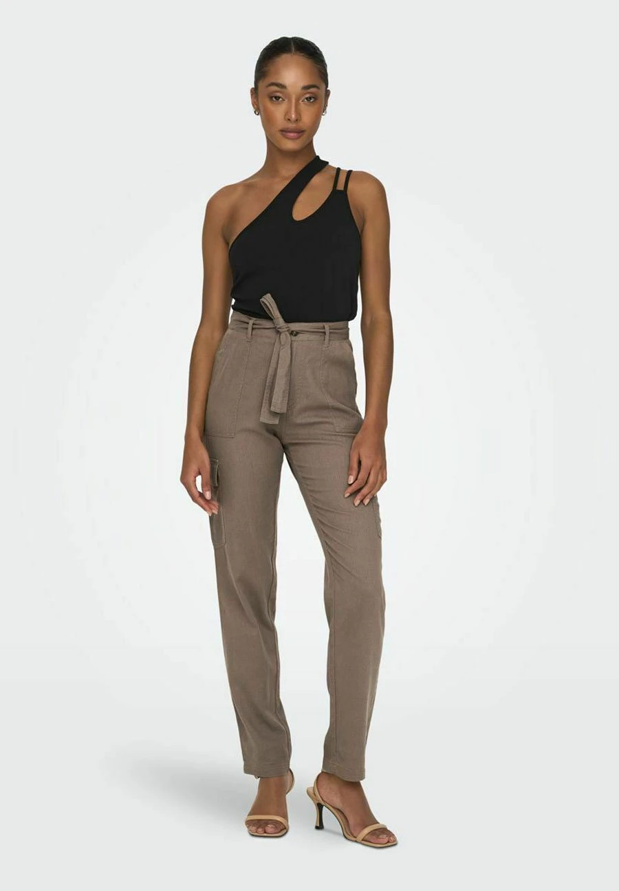 ONLY High Waist - Pantalones Cargo - Brown Lentil - Imagen 2