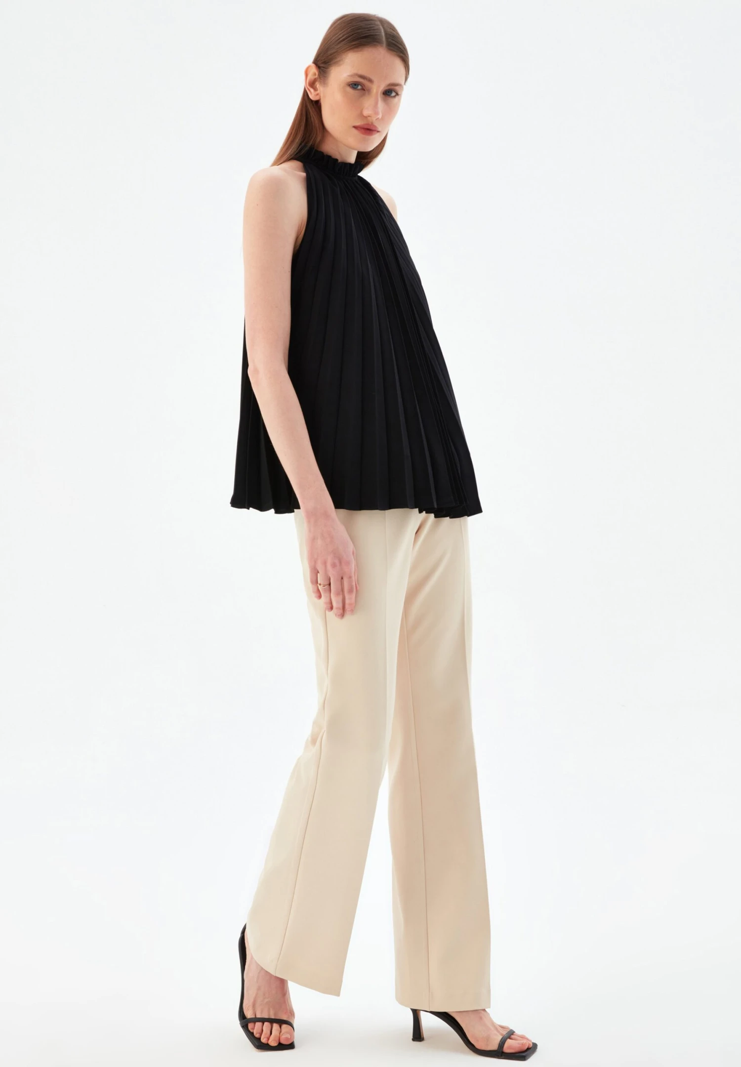 Halter Neck Pleated - Blusa - Black - Imagen 5