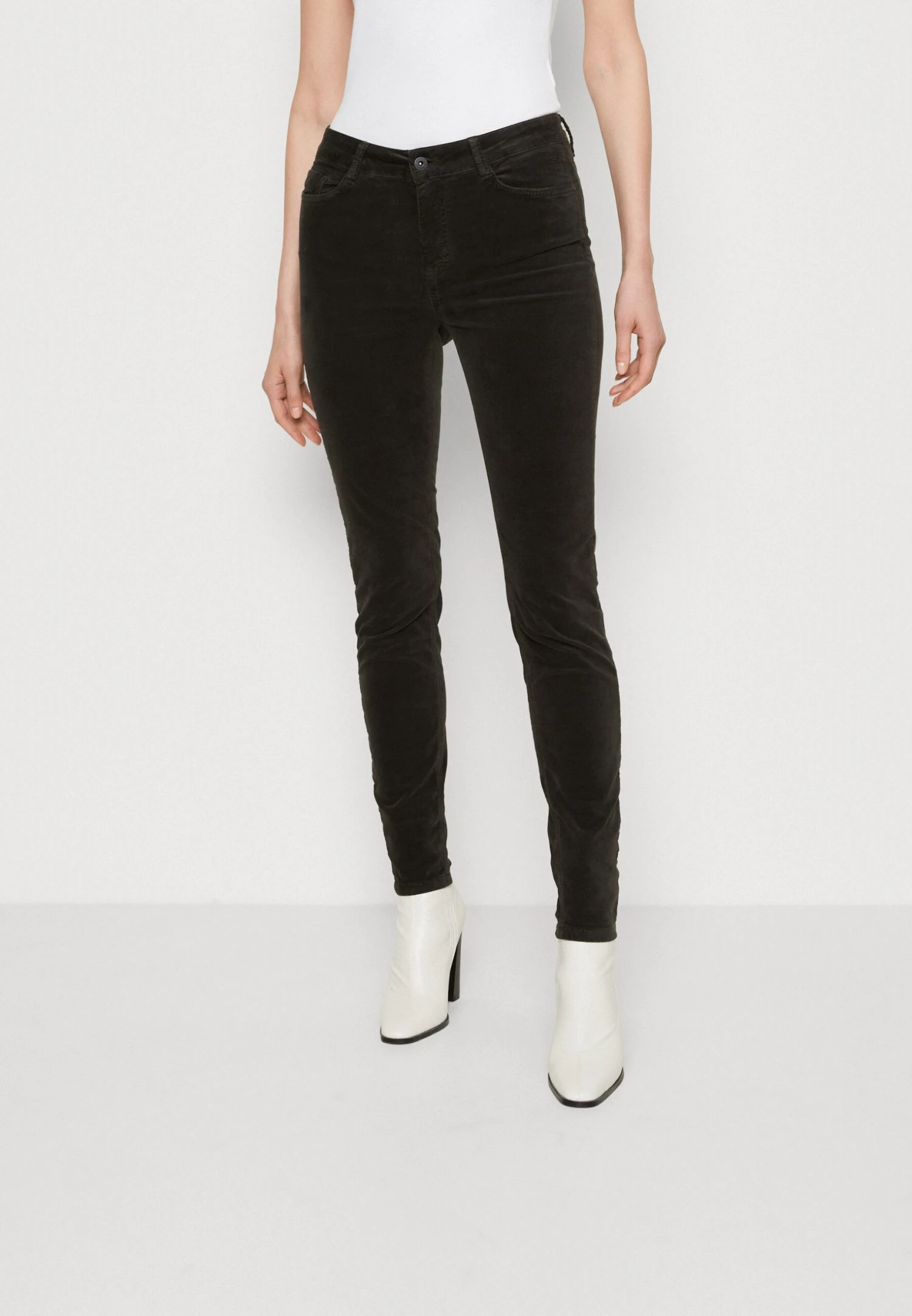 Velvet Skinny - Pantalones - Grey Green