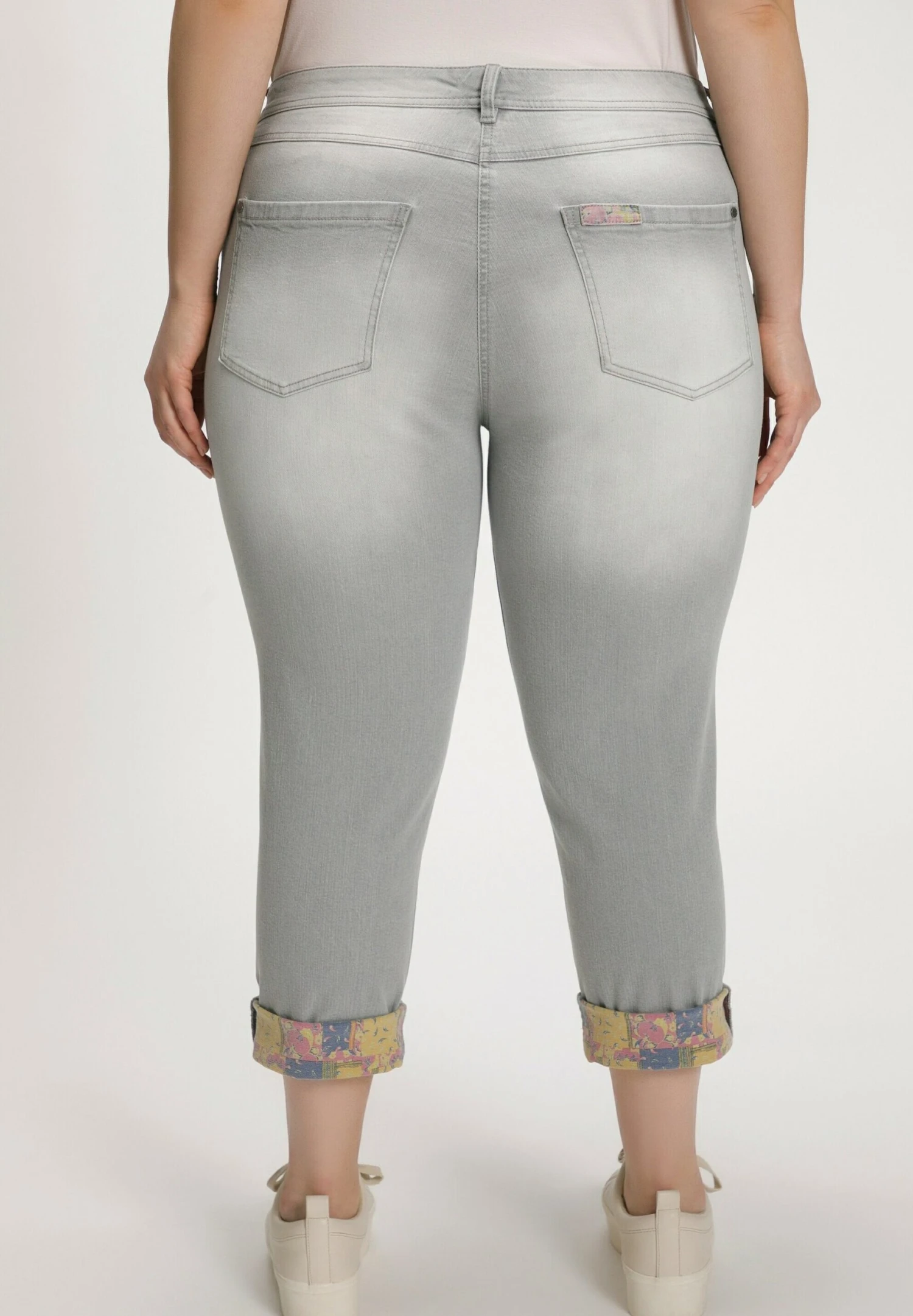 Ulla Popken Avec Imprimé Intérieur - Vaqueros Slim Fit - Gris Beige - Imagen 3