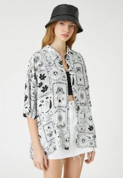 Koton Short Sleeve Relax Fit Printed - Camisa - Ecru