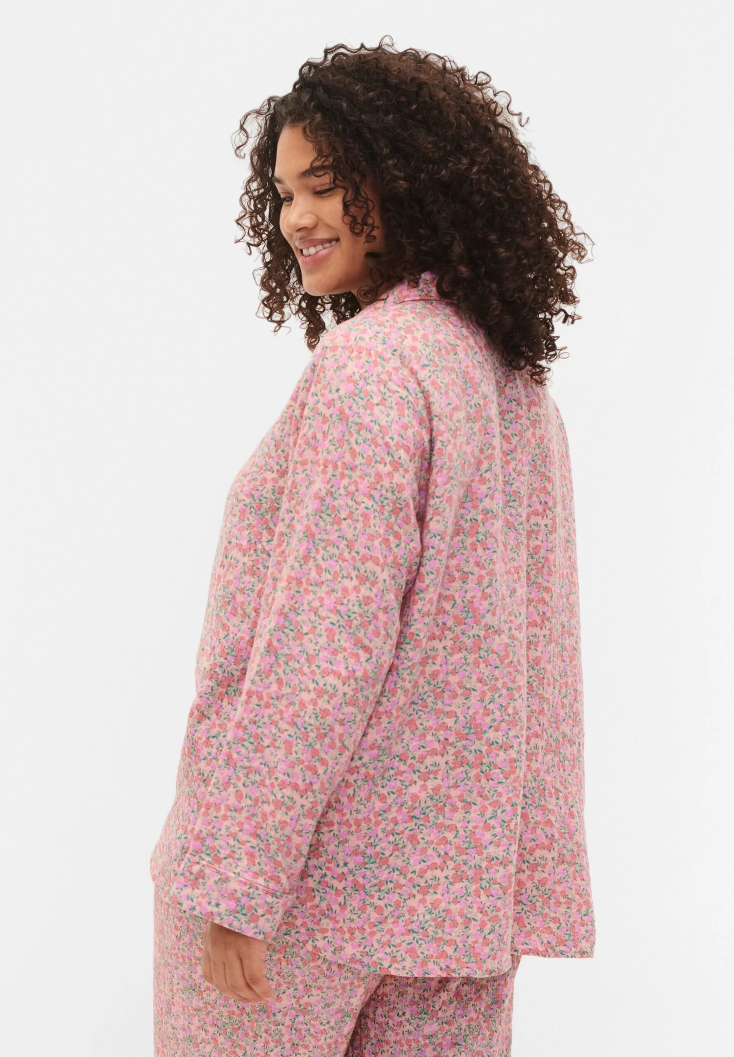 Zizzi Mit Blumenmuster - Camiseta De Pijama - Powder Pink - Imagen 3