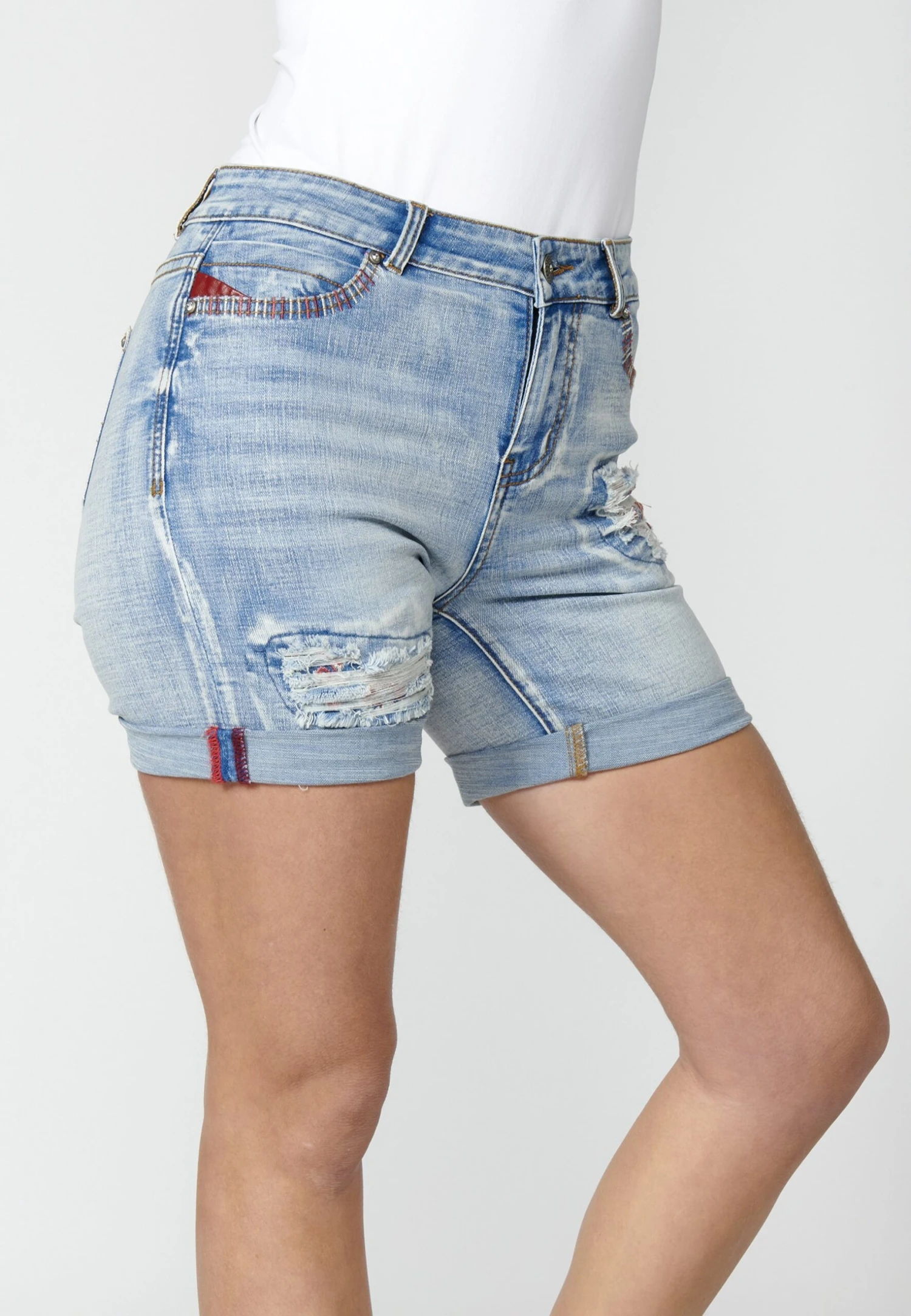 Koroshi Shorts Vaqueros - Azul Cl Light Blue - Imagen 6