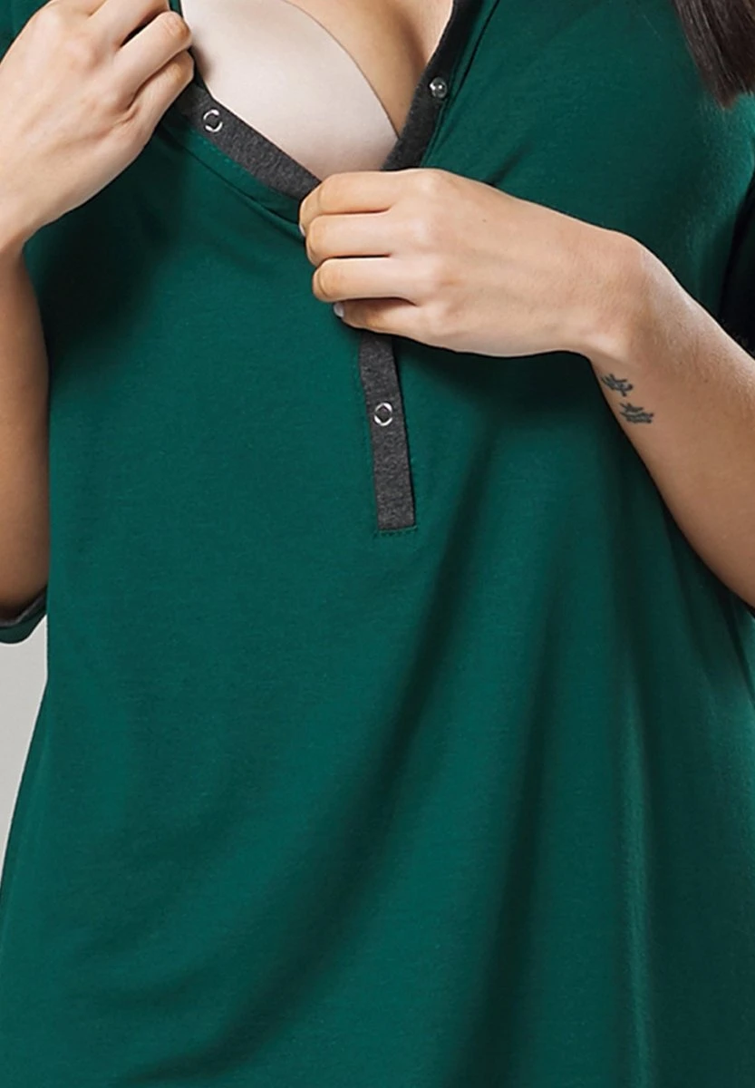 Happy Mama Camisón - Dark Green - Imagen 5