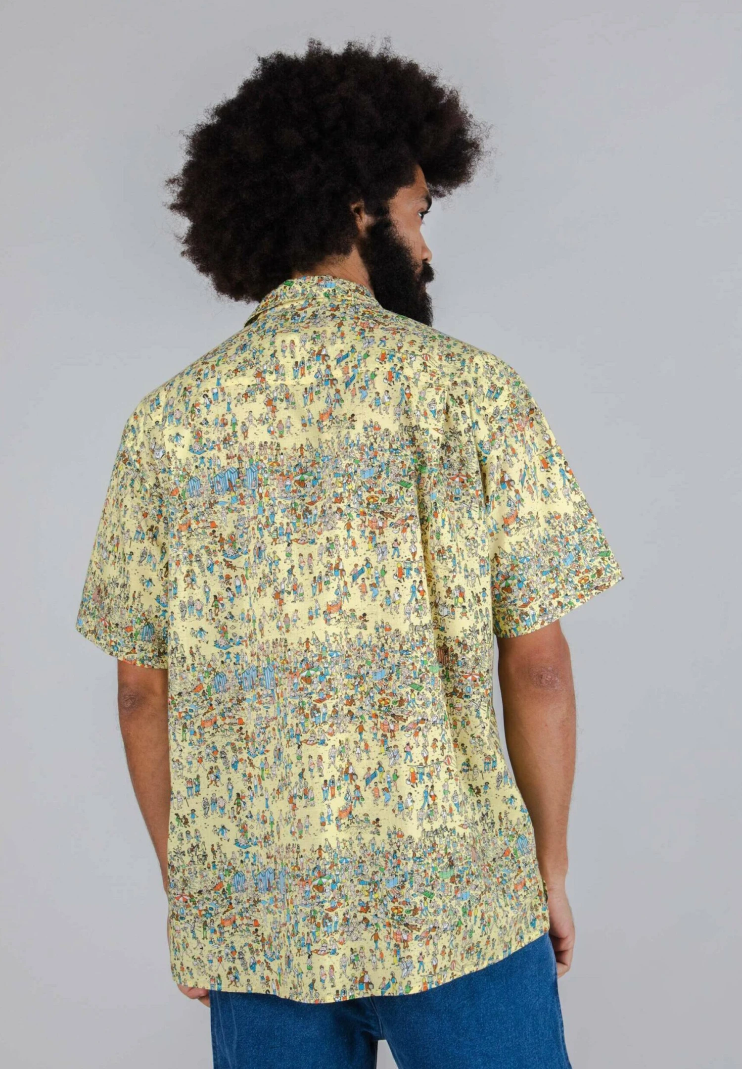 Brava Fabrics Camisa Aloha Where Is Wally On The Beach - Camisa - Yellow - Imagen 2