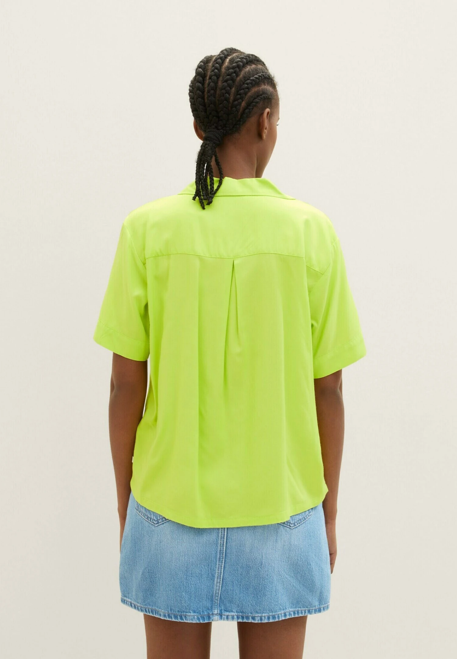 TOM TAILOR Denim Relaxed Resort - Camisa - Neon Lime - Imagen 3