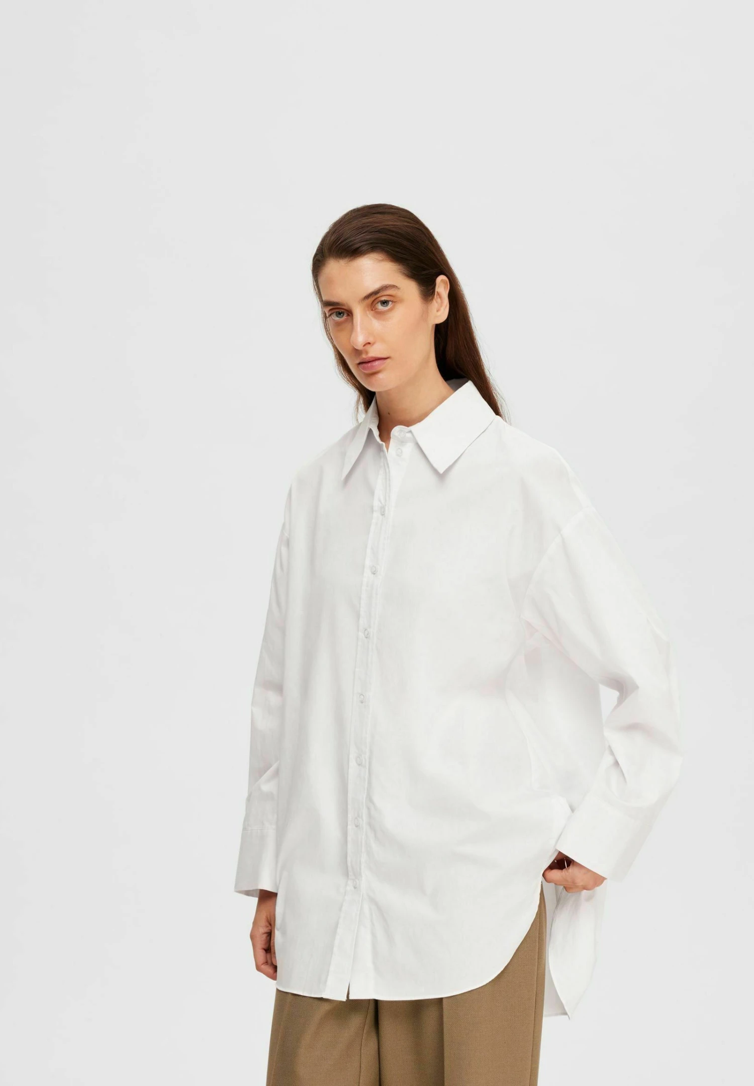 Selected Femme Oversize - Camisa - Snow White - Imagen 5