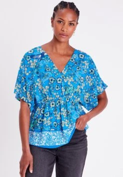 Mit Kurzen Ärmeln - Blusa - Bleu Clair