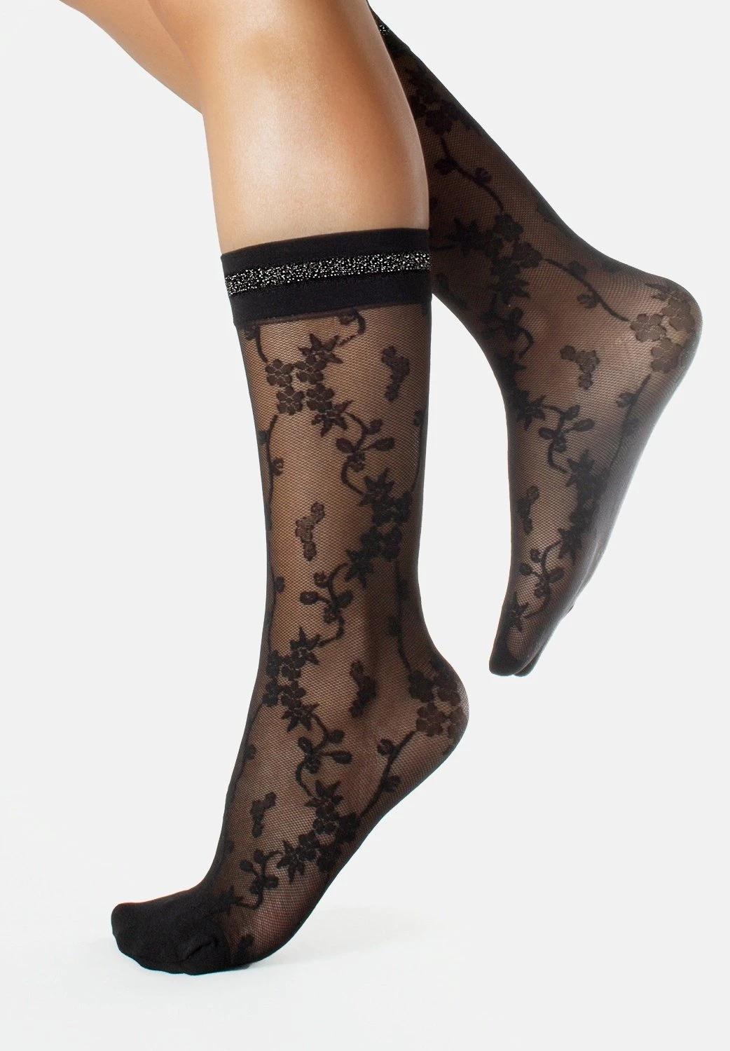 Floral Pattern 20 Den 3 Pack - Calcetines - Black - Imagen 2