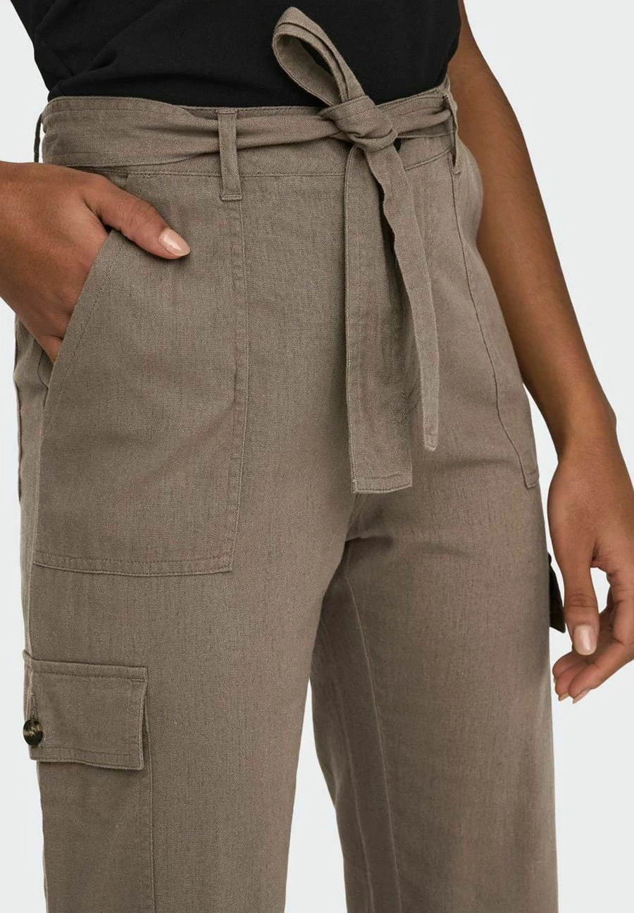 ONLY High Waist - Pantalones Cargo - Brown Lentil - Imagen 4