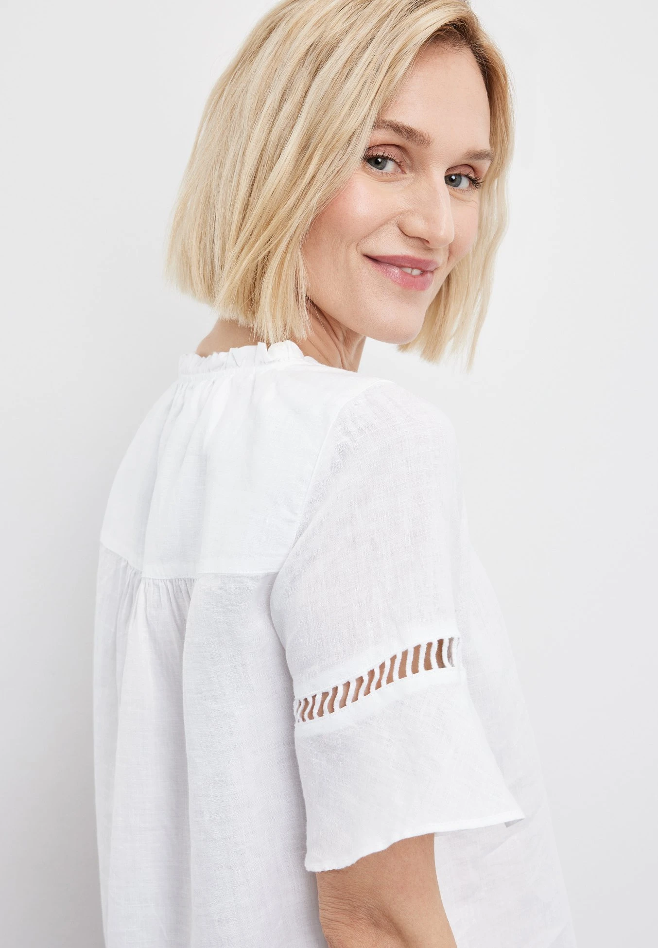 Gerry Weber Kurzarm Halbarm AusMit Trompetenä - Blusa - Weiß Weiß - Imagen 3