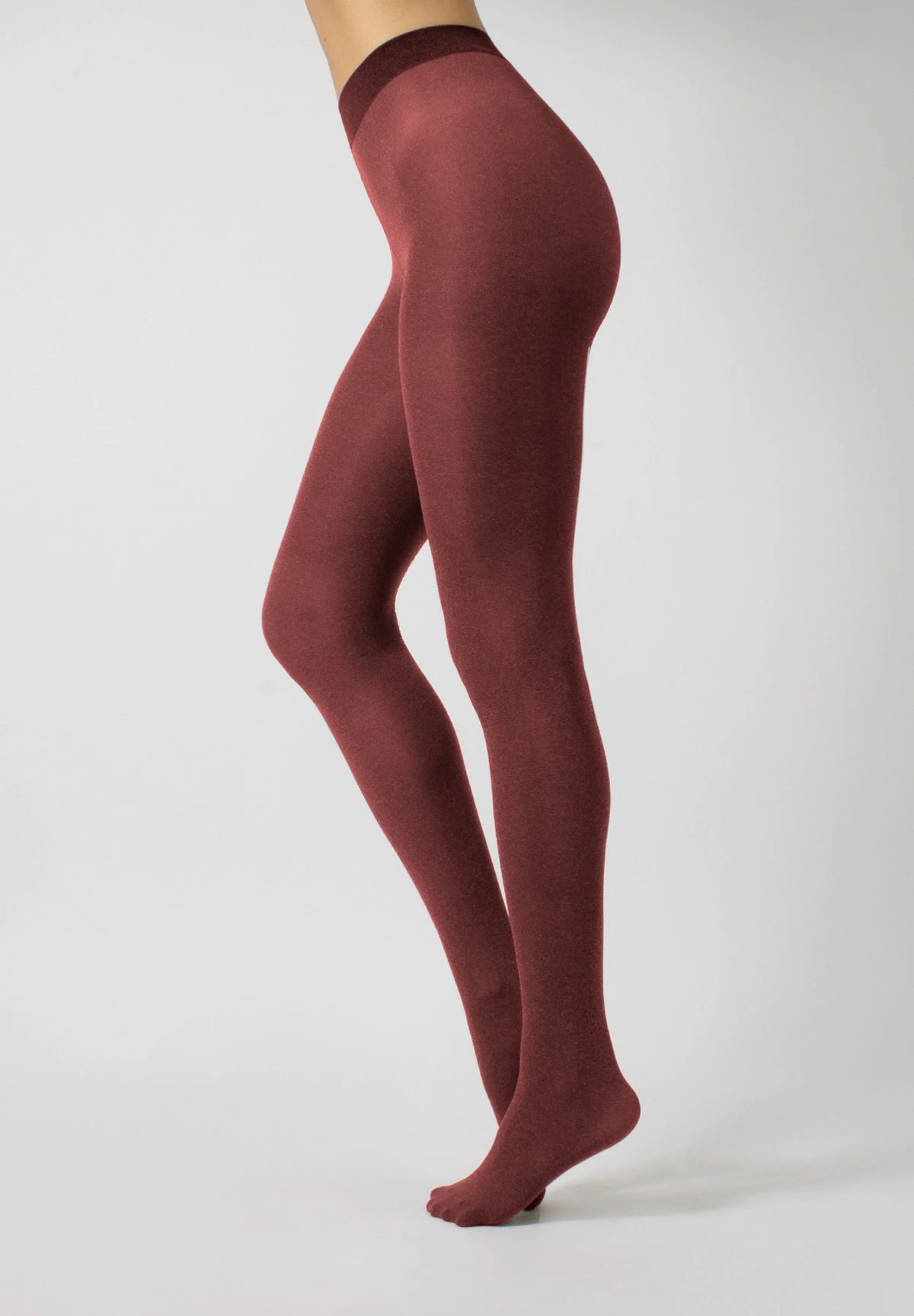 Melange With Back White Seam - Medias - Bordeaux