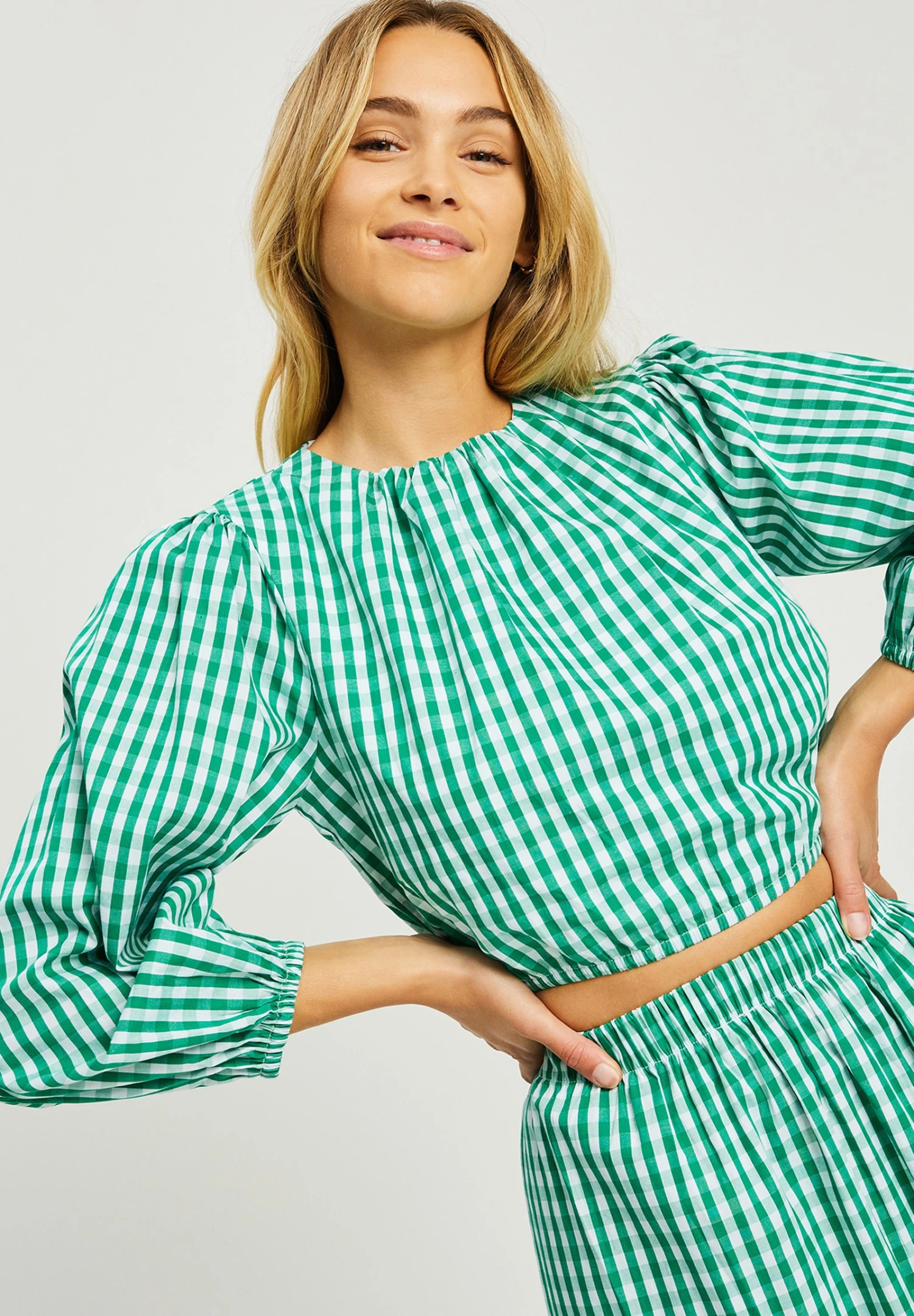 Calli Fiorella - Blusa - Green Gingham - Imagen 4