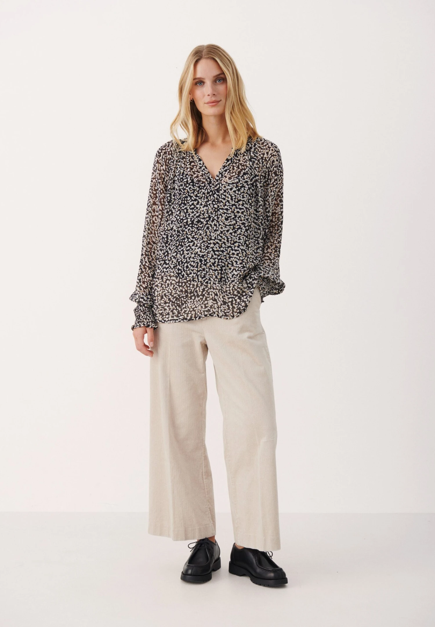 Part Two Kettapw Bl - Blusa - Black Dot Print - Imagen 2