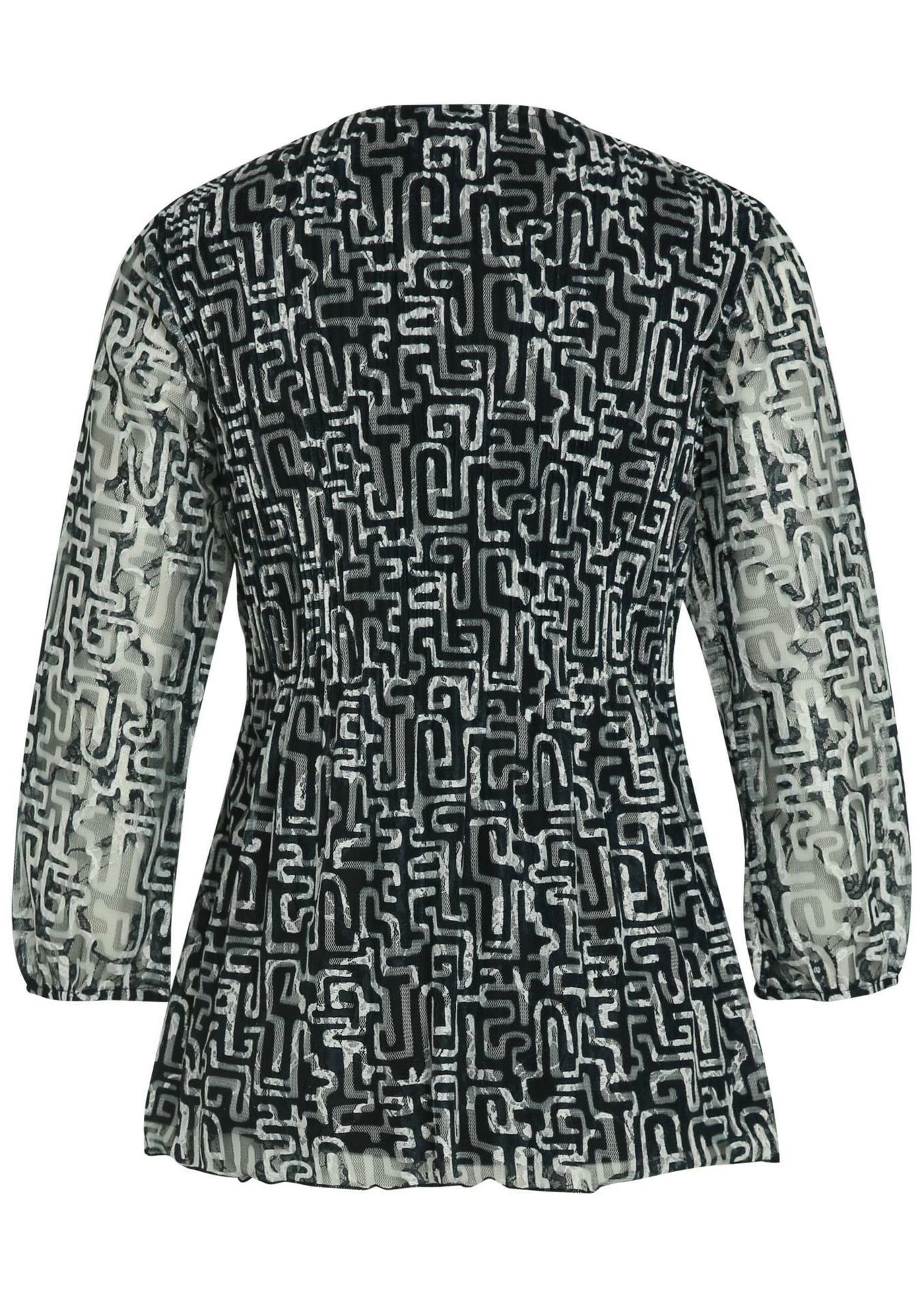 Avec Dentelle À Motif Graphique - Blusa - Navy Ecru - Imagen 11